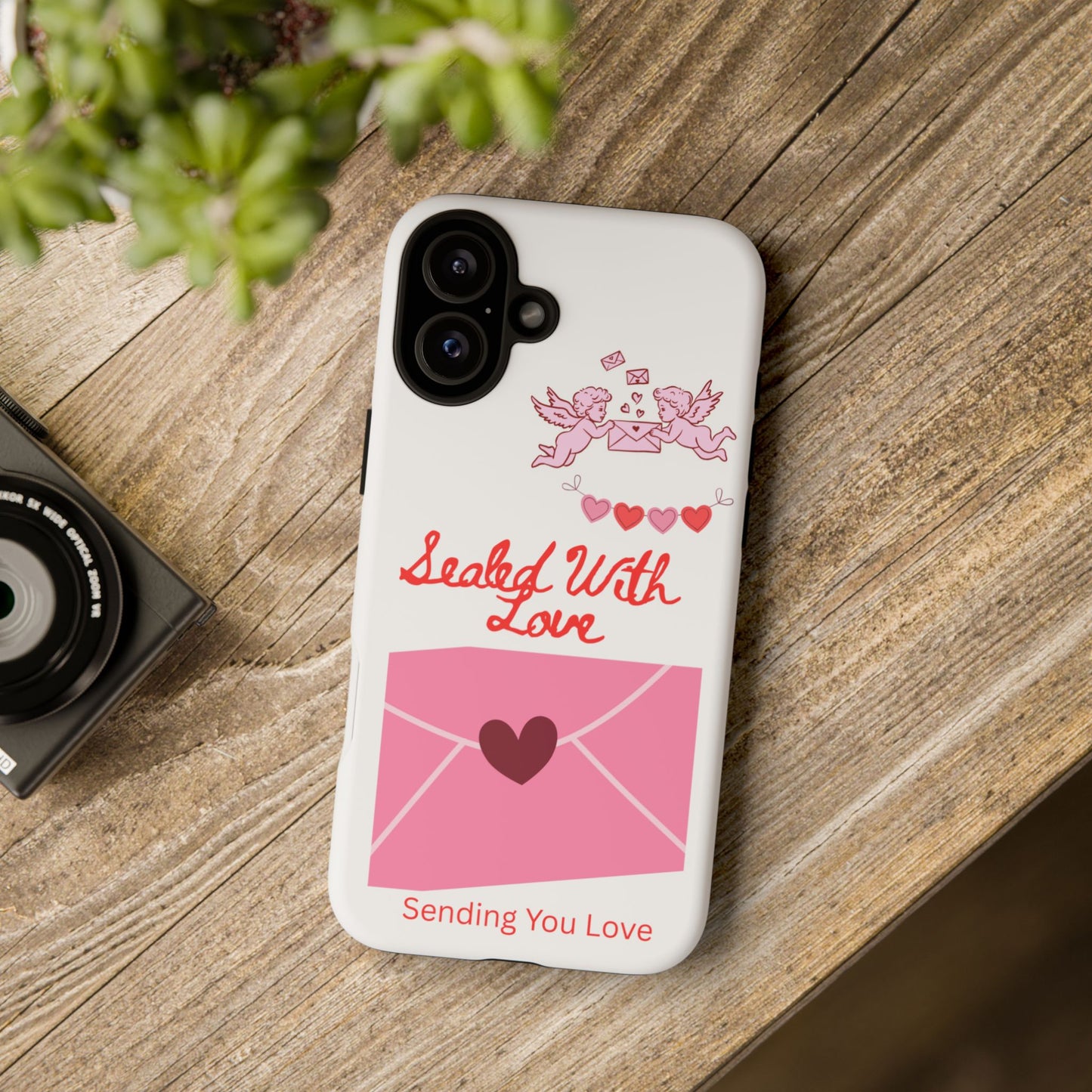 Phone Case — "Sealed With Love" Pink Valentine Envelope Design