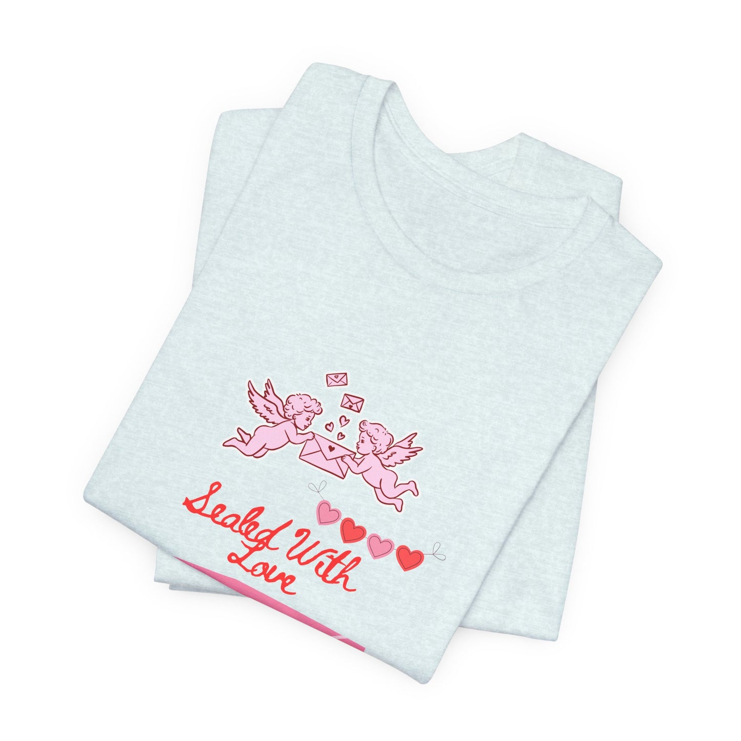 Valentine -Love Letter Tee — Pink Envelope 'Send You Love' Graphic T-Shirt