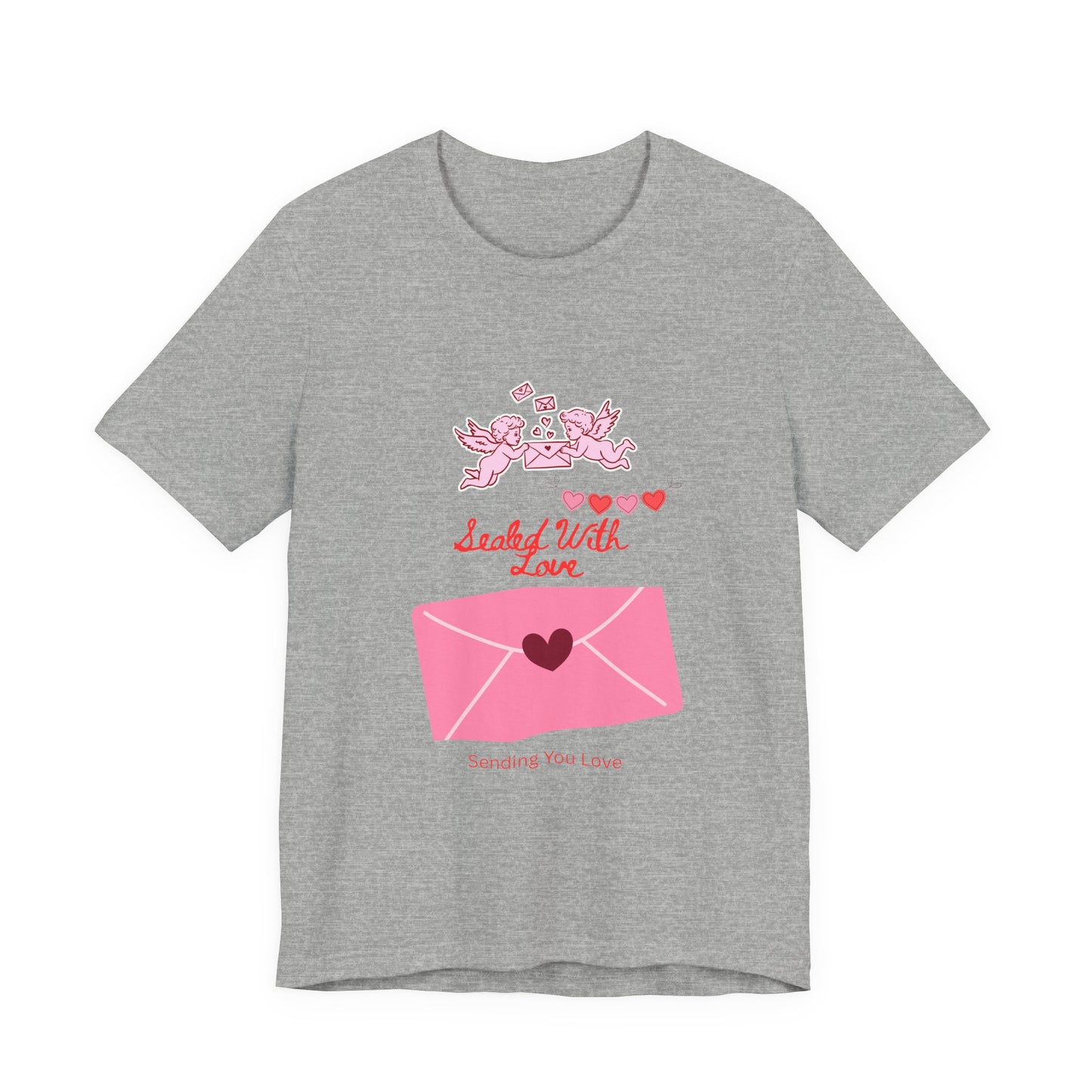 Valentine -Love Letter Tee — Pink Envelope 'Send You Love' Graphic T-Shirt