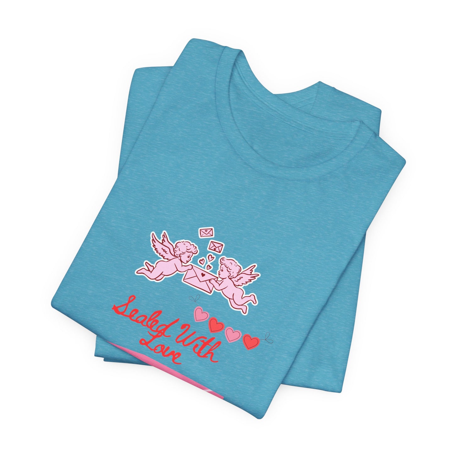 Valentine -Love Letter Tee — Pink Envelope 'Send You Love' Graphic T-Shirt