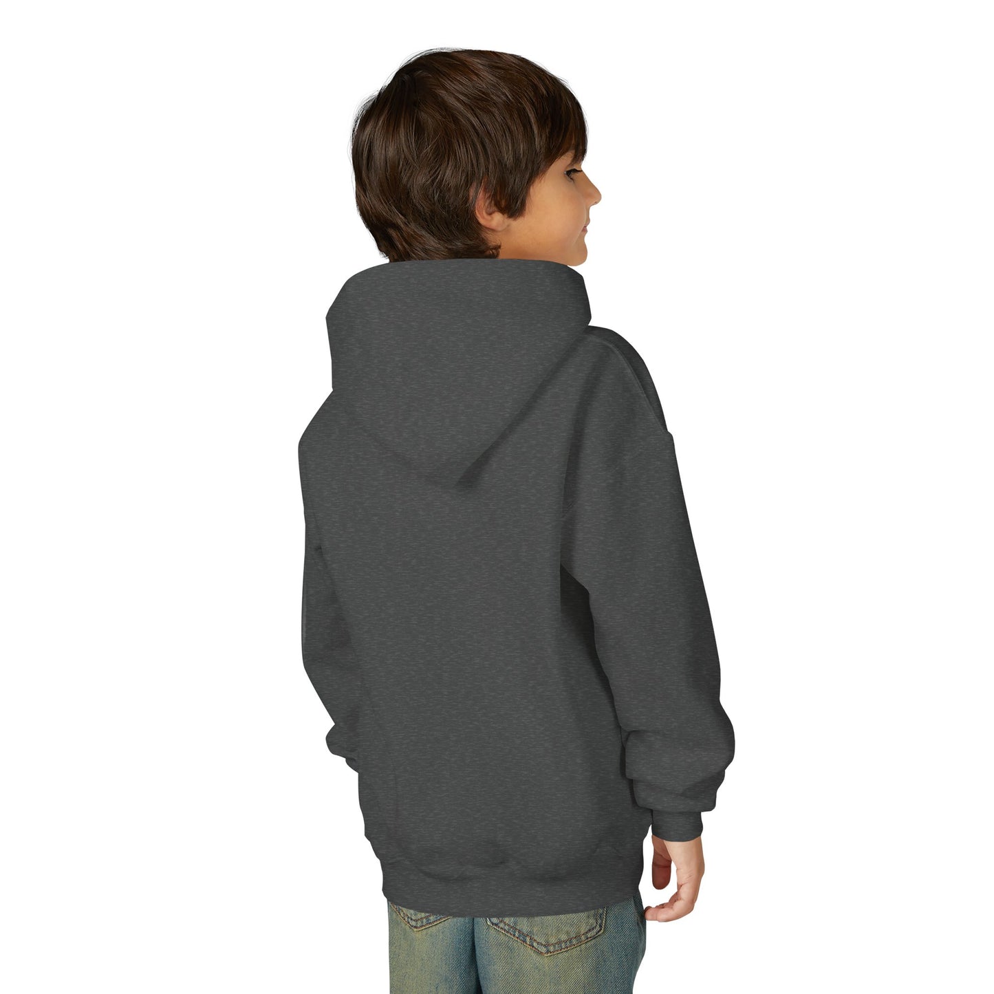Kids Cute Cat Hoodie — Playful White Cat with Yarn Graphic