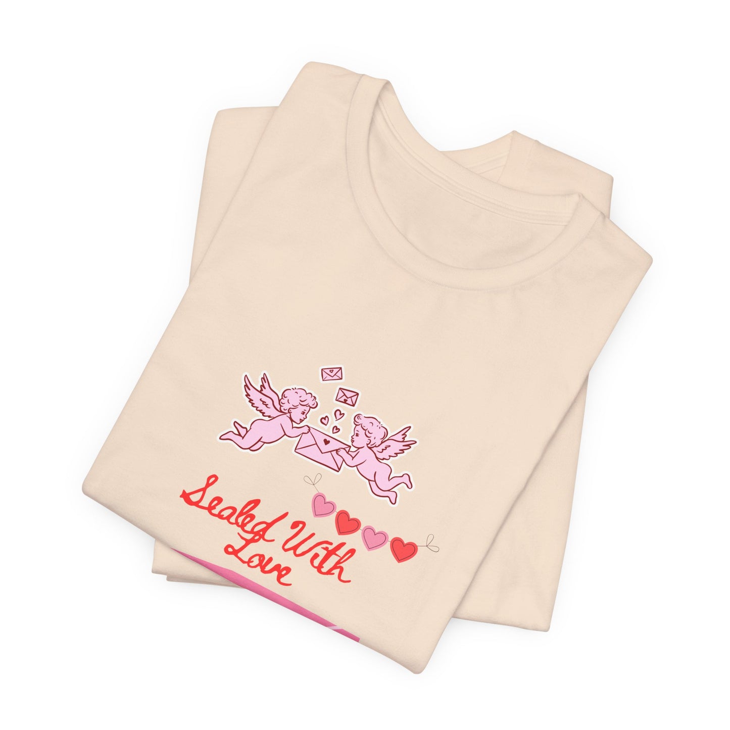 Valentine -Love Letter Tee — Pink Envelope 'Send You Love' Graphic T-Shirt