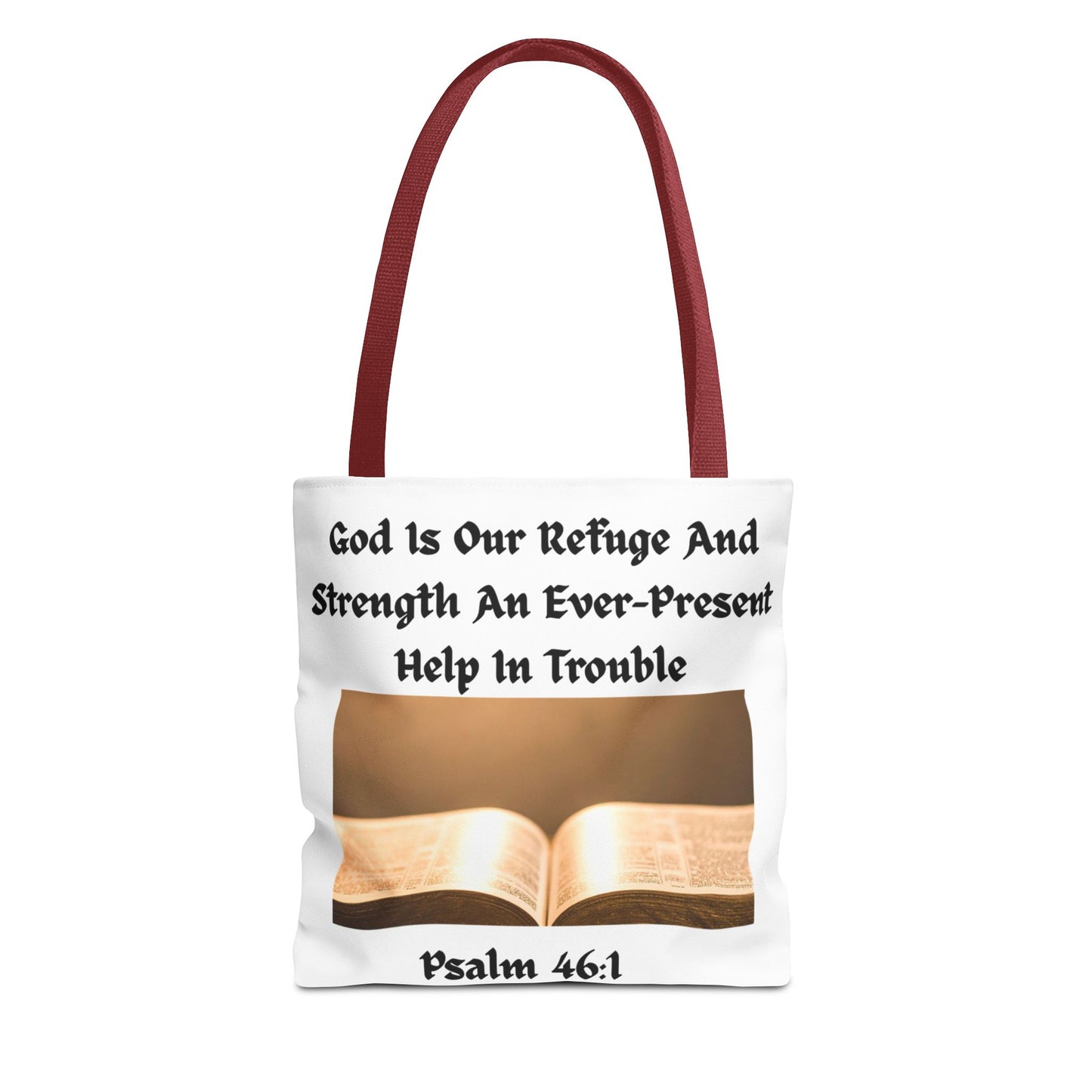 Bible Verse Tote Bag — Psalm 46:1 Inspirational Scripture Tote