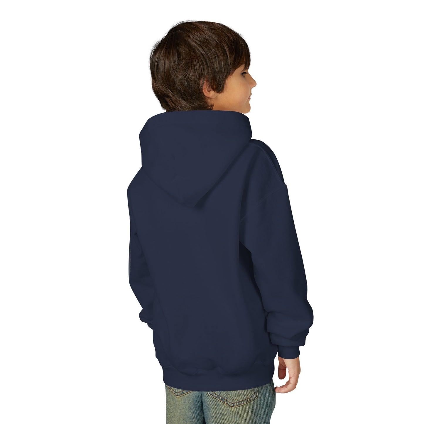 Kids Cute Cat Hoodie — Playful White Cat with Yarn Graphic