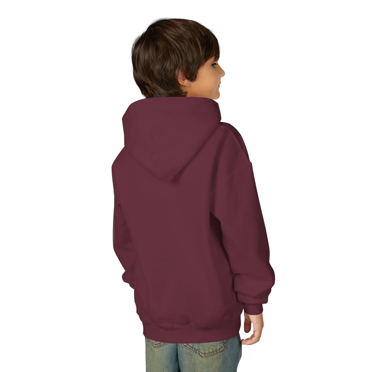 Kids Cute Cat Hoodie — Playful White Cat with Yarn Graphic