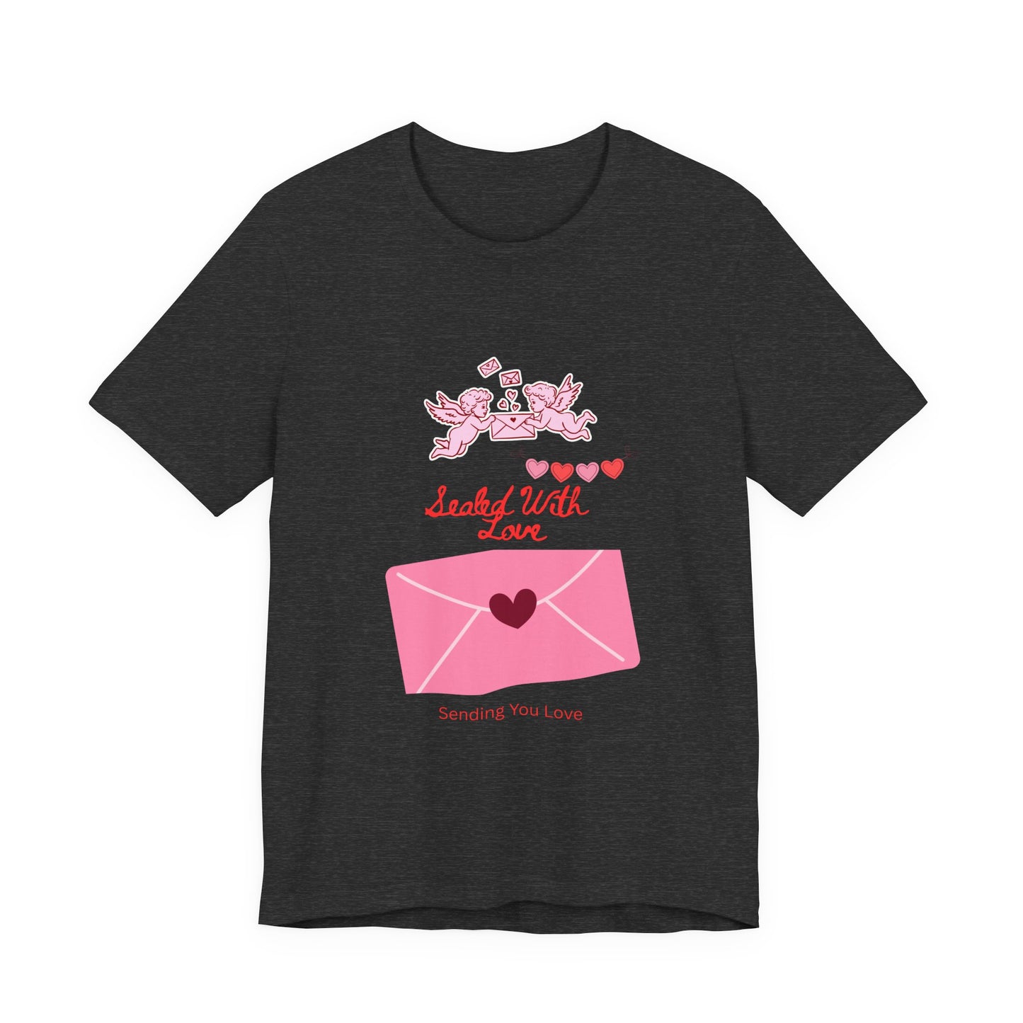 Valentine -Love Letter Tee — Pink Envelope 'Send You Love' Graphic T-Shirt