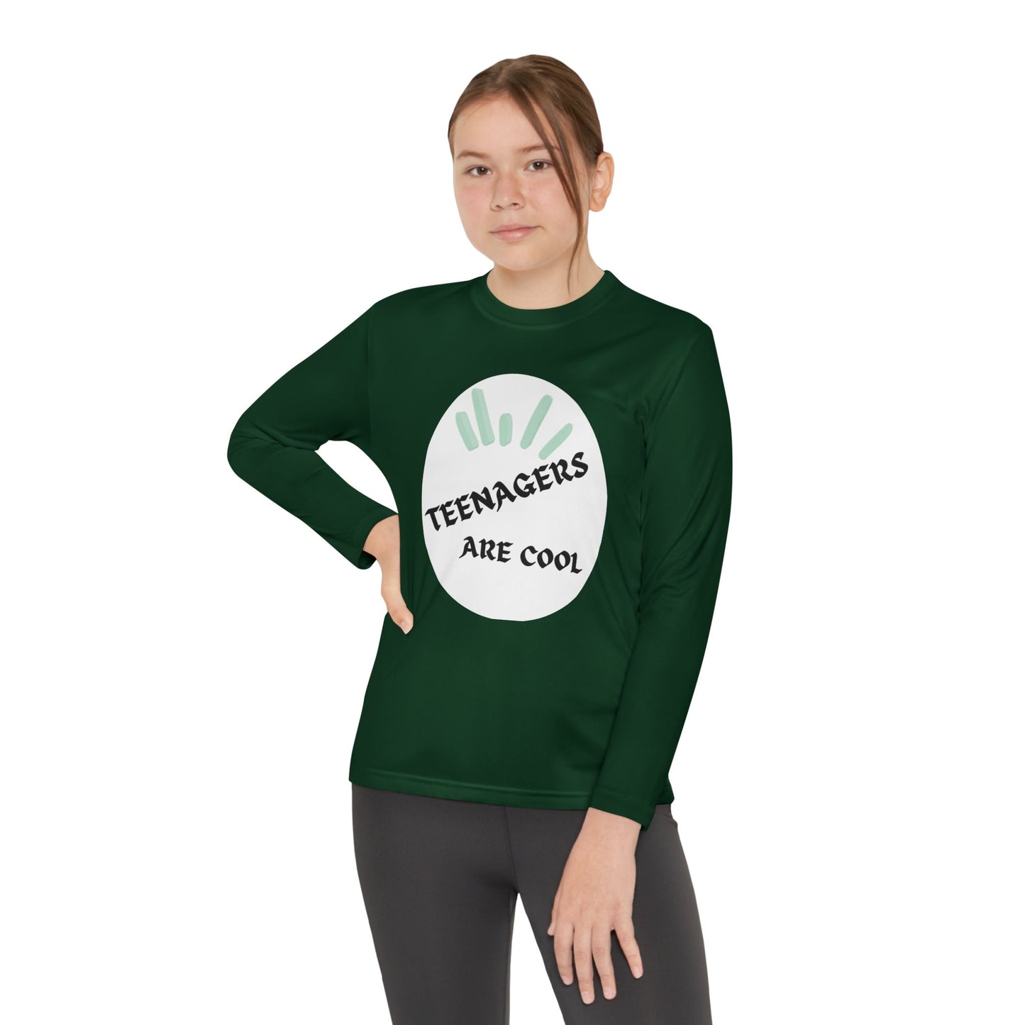 Youth Long Sleeve Tee - "Teenagers Are Cool" Graphic