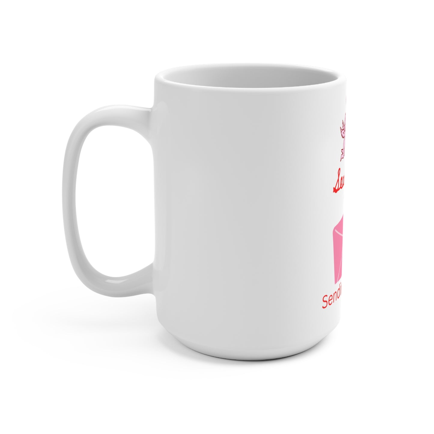 Mug — "Sealed With Love: Sending You Love" Pink Envelope Valentine Coffee Mug