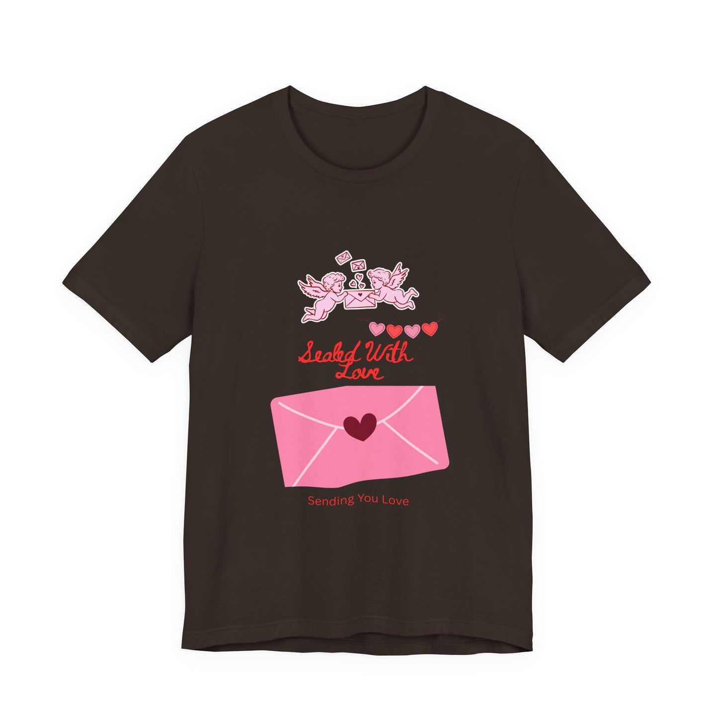 Valentine -Love Letter Tee — Pink Envelope 'Send You Love' Graphic T-Shirt