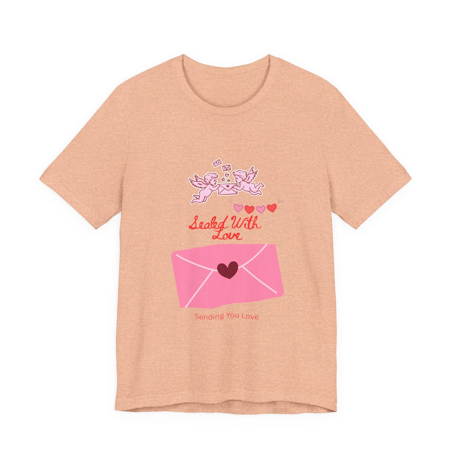 Valentine -Love Letter Tee — Pink Envelope 'Send You Love' Graphic T-Shirt