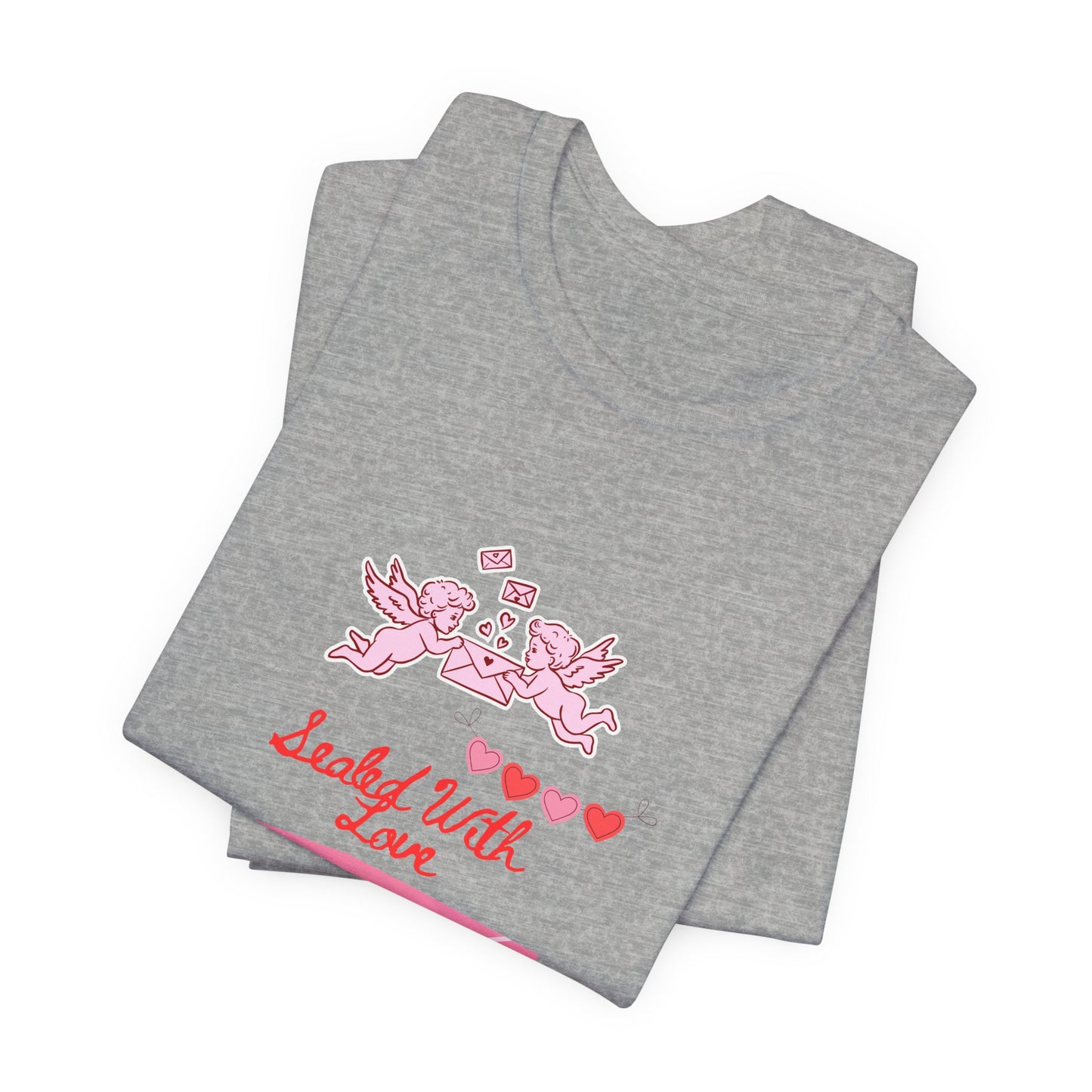 Valentine -Love Letter Tee — Pink Envelope 'Send You Love' Graphic T-Shirt