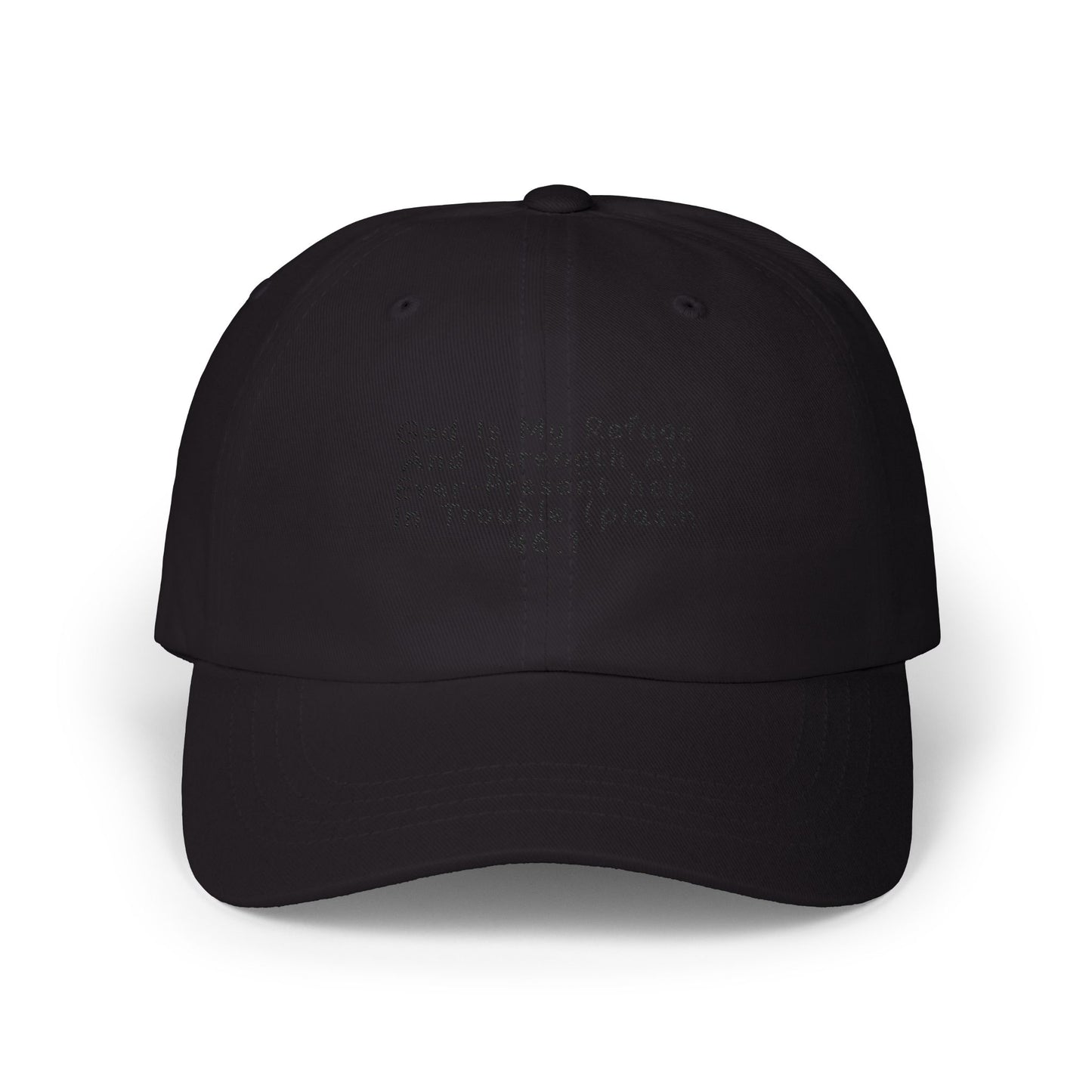 Embroidered Scripture Dad Cap — "God Is My Refuge" (Psalm 46:1)