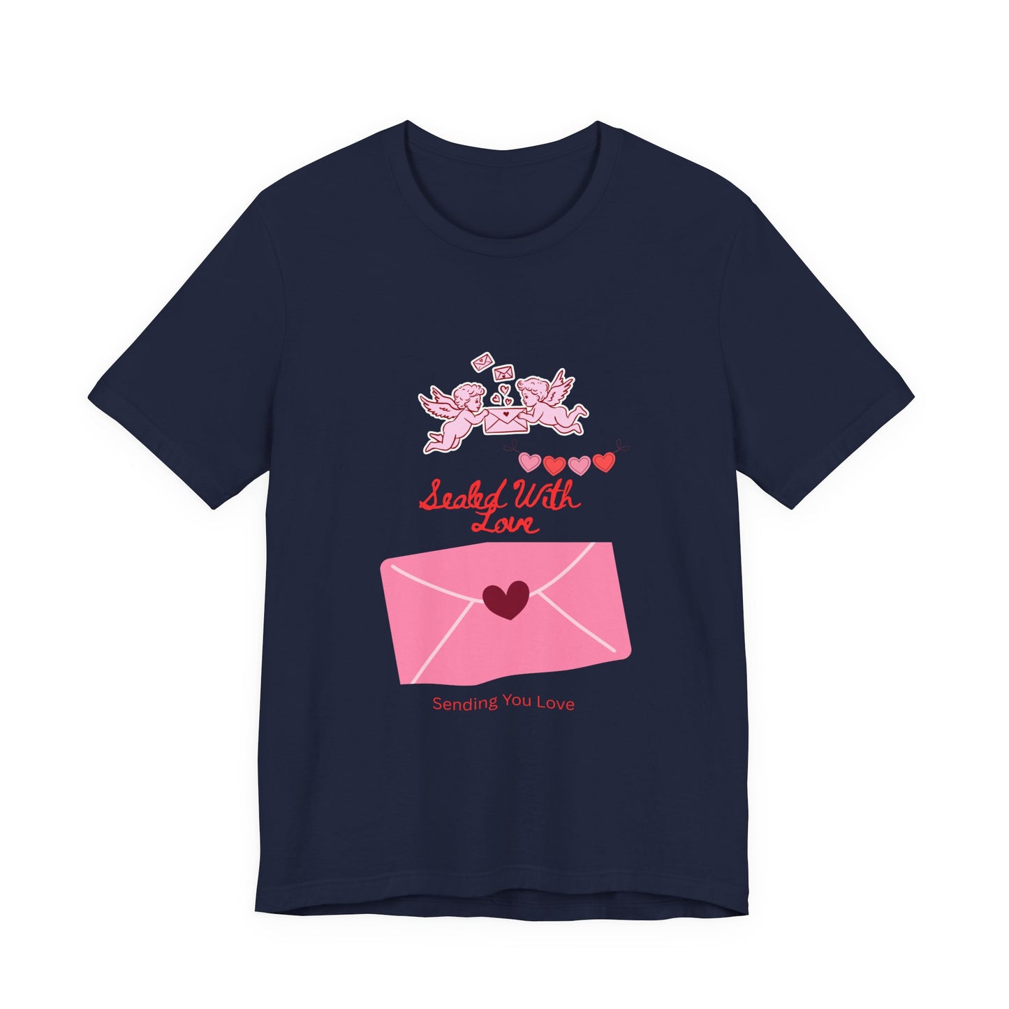 Valentine -Love Letter Tee — Pink Envelope 'Send You Love' Graphic T-Shirt