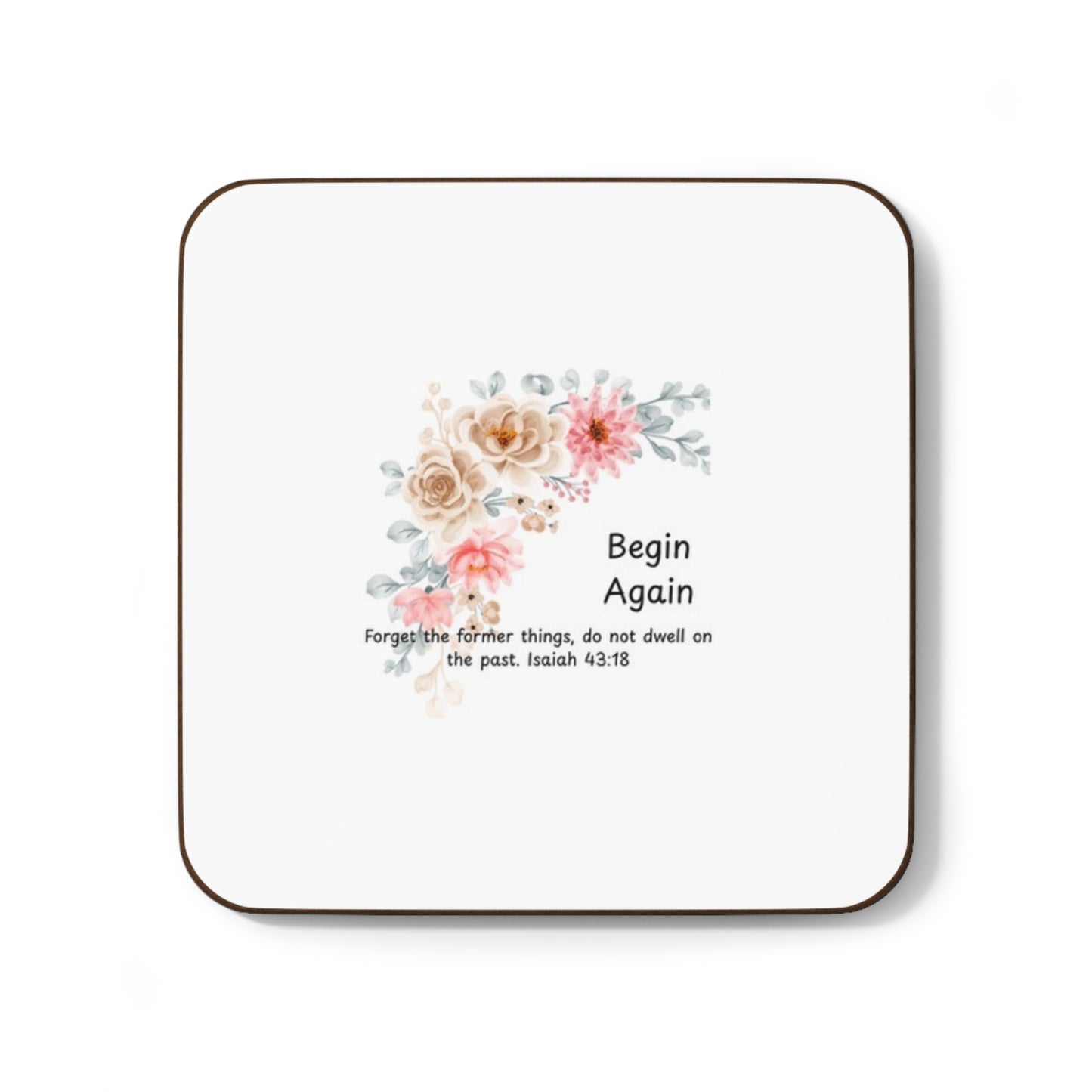 + 1- Floral Inspirational Coaster Set, Motivational Drink Coasters, Gift for Home, Office Decor, Encouraging Quote Coaster