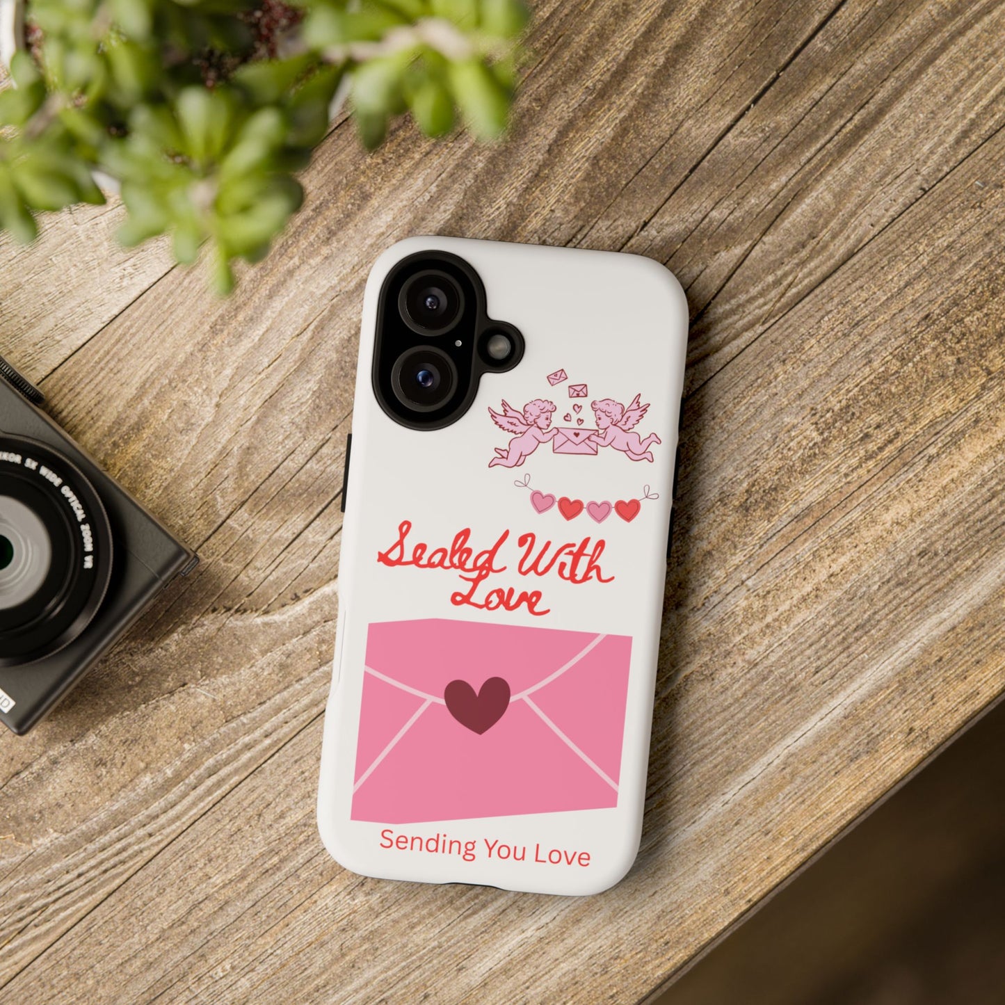 Phone Case — "Sealed With Love" Pink Valentine Envelope Design