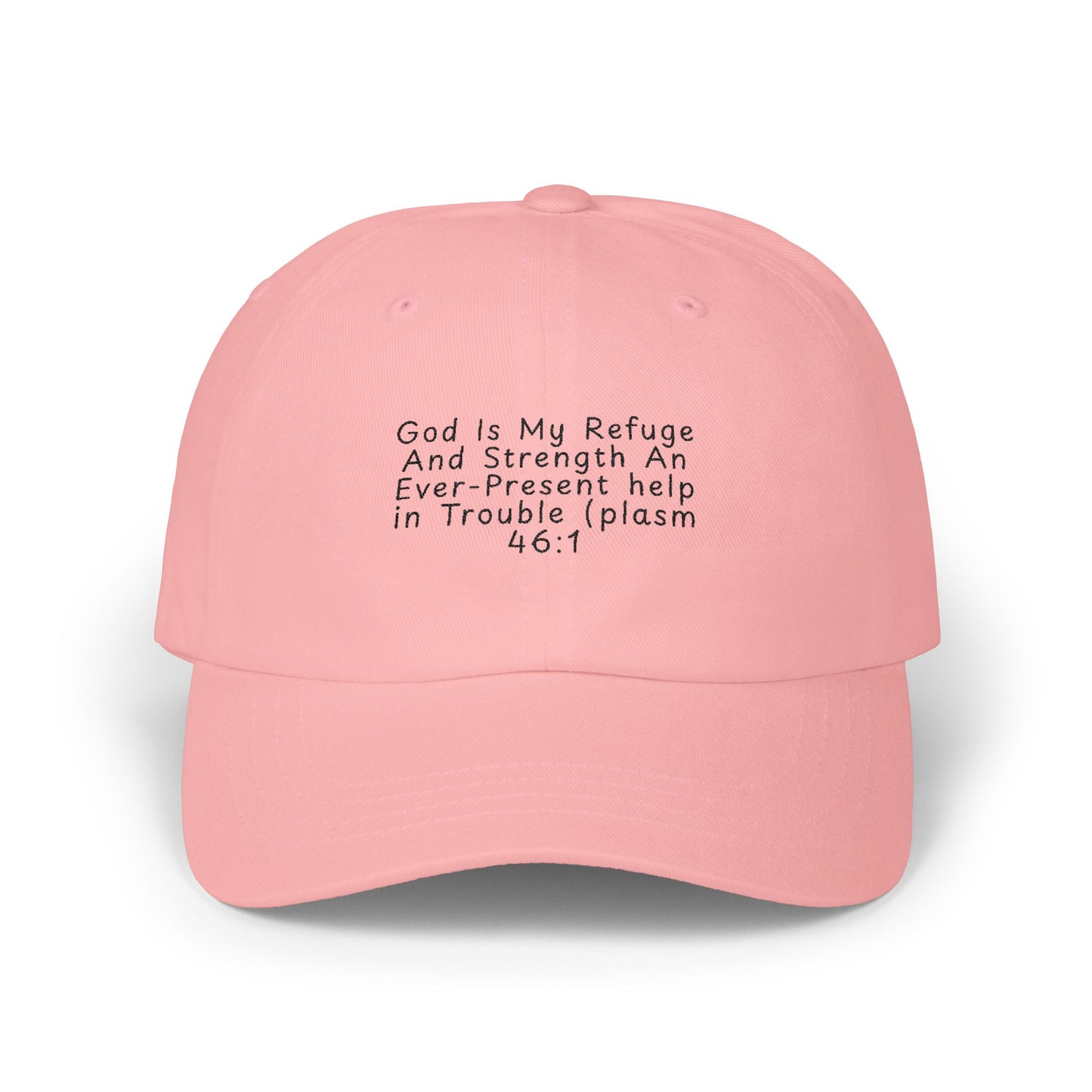 Embroidered Scripture Dad Cap — "God Is My Refuge" (Psalm 46:1)