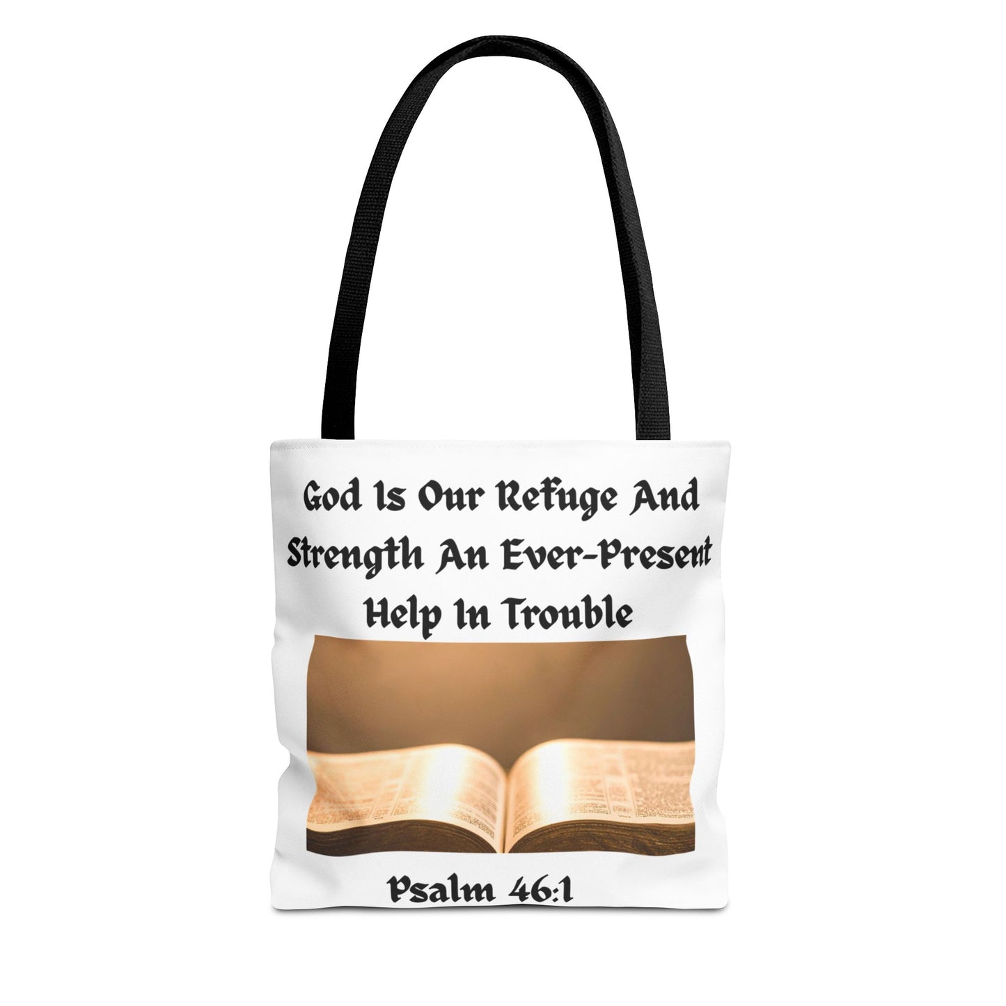 Bible Verse Tote Bag — Psalm 46:1 Inspirational Scripture Tote