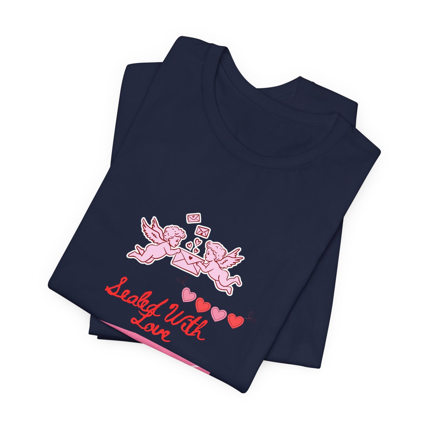 Valentine -Love Letter Tee — Pink Envelope 'Send You Love' Graphic T-Shirt