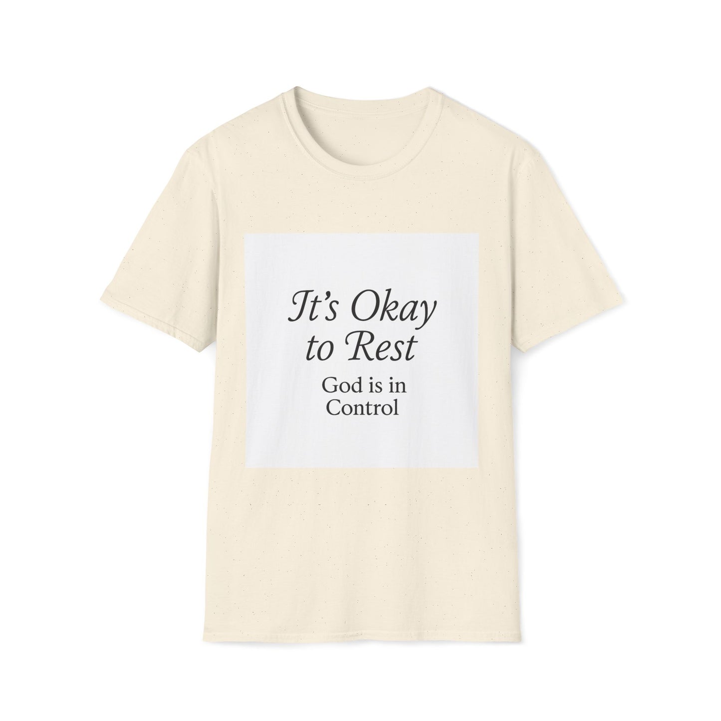 + 1 God is in Control T-Shirt, Softstyle Tee, Relaxation Wear, Mindfulness Gift, Inspirational Apparel, Spiritual Gifts