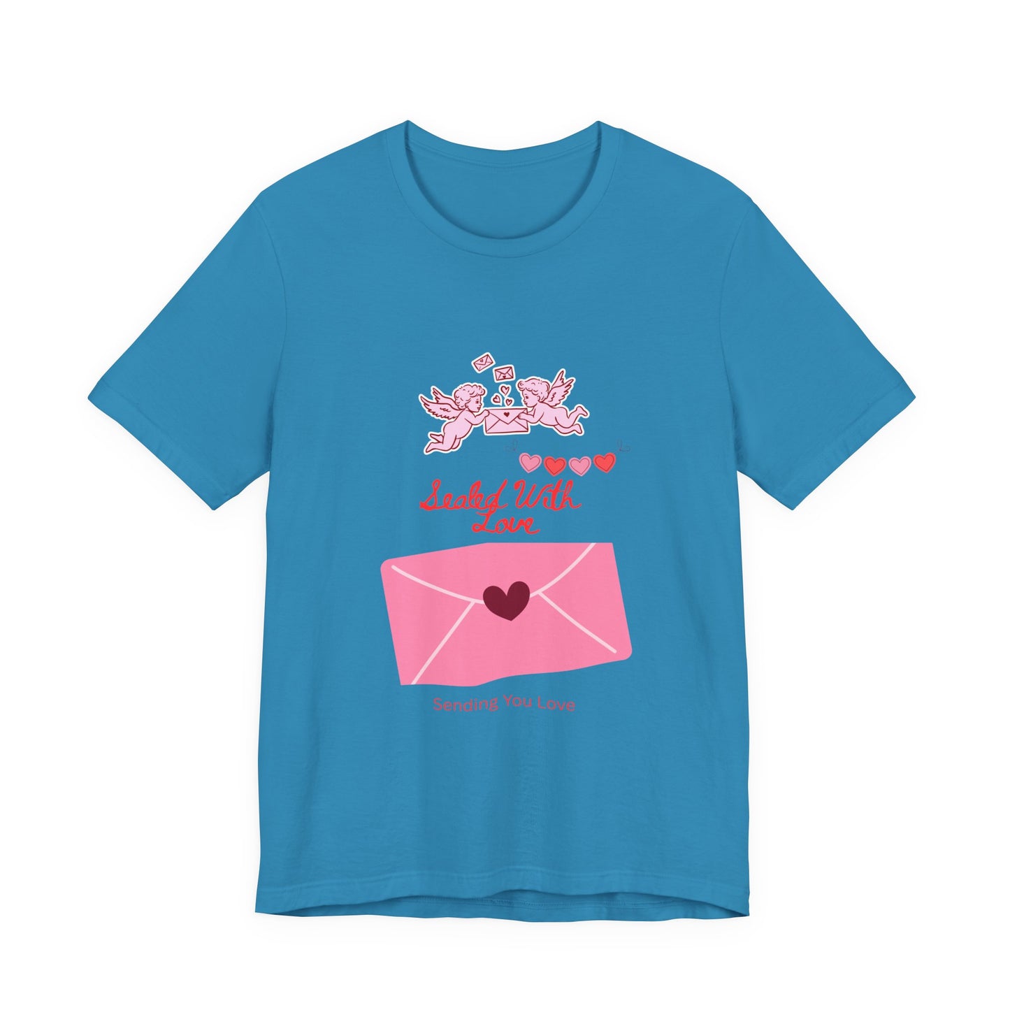 Valentine -Love Letter Tee — Pink Envelope 'Send You Love' Graphic T-Shirt