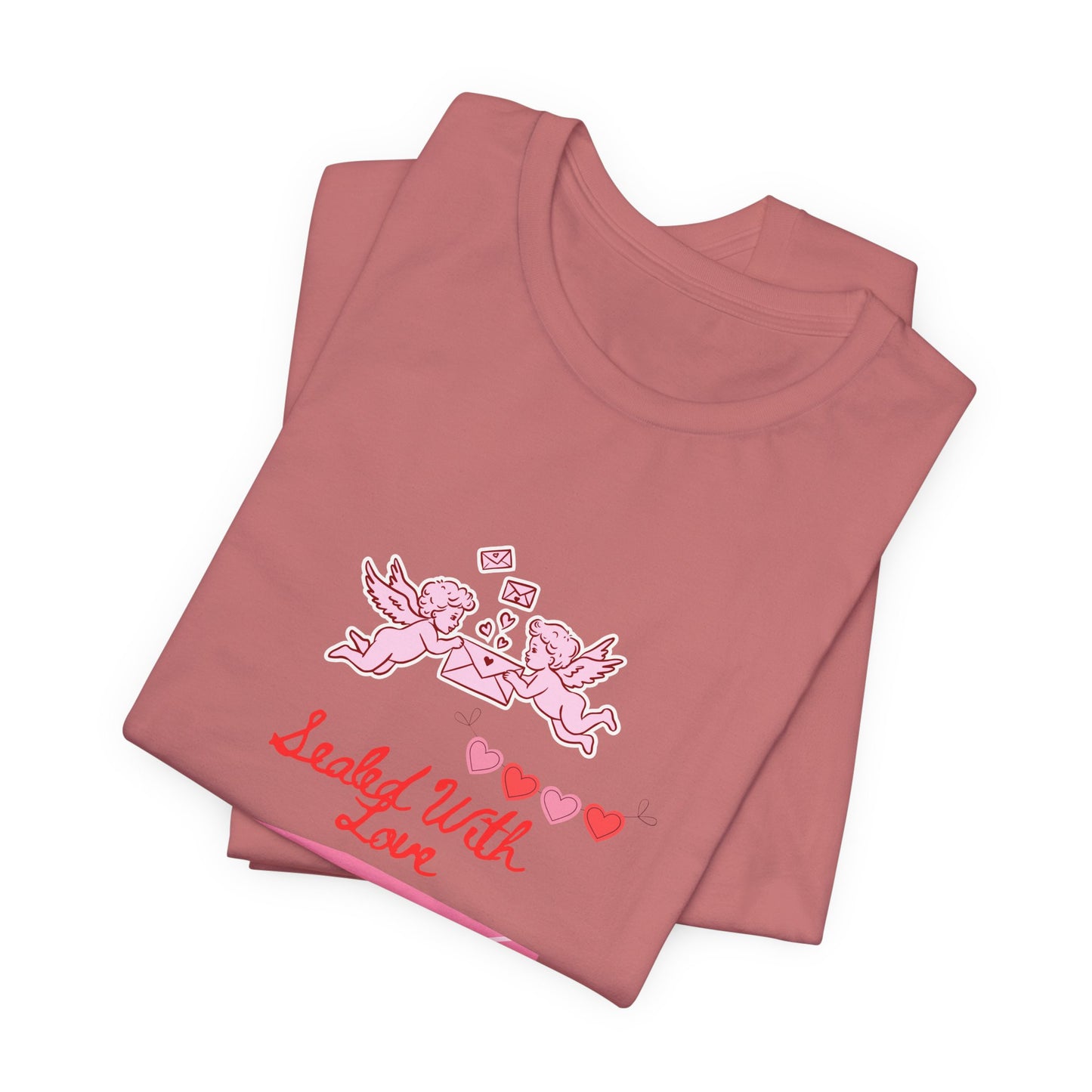 Valentine -Love Letter Tee — Pink Envelope 'Send You Love' Graphic T-Shirt