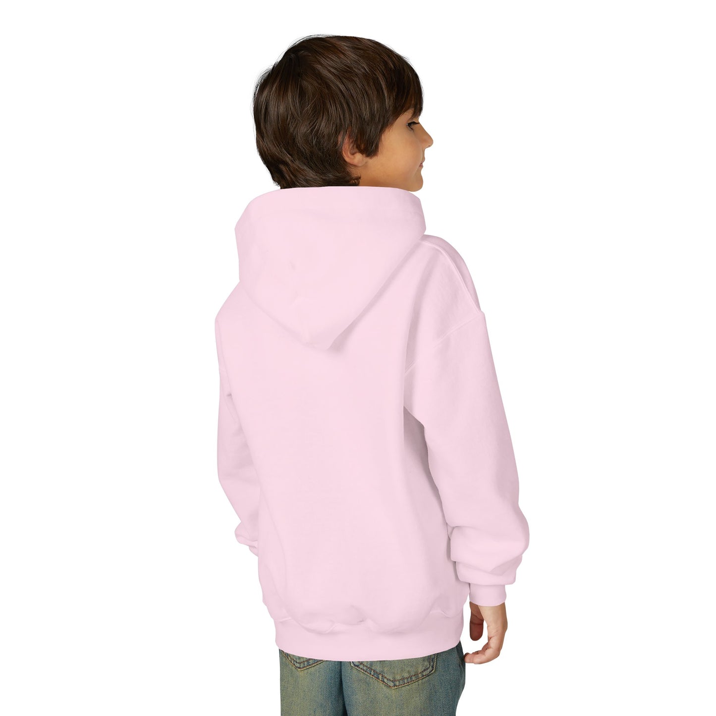 Kids Cute Cat Hoodie — Playful White Cat with Yarn Graphic