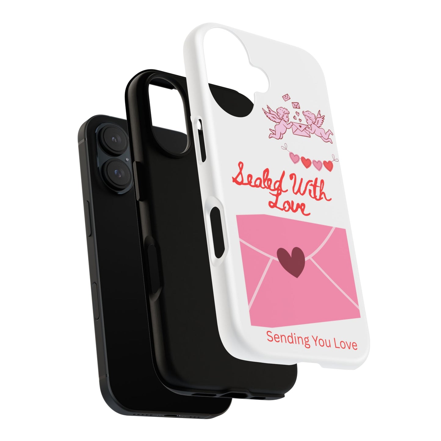 Phone Case — "Sealed With Love" Pink Valentine Envelope Design