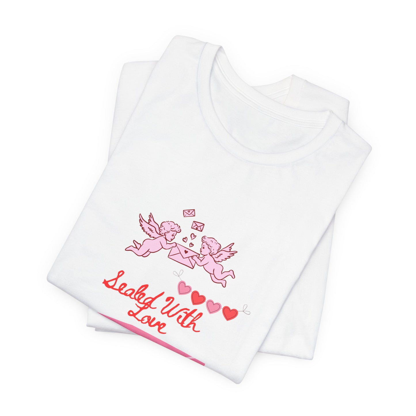 Valentine -Love Letter Tee — Pink Envelope 'Send You Love' Graphic T-Shirt