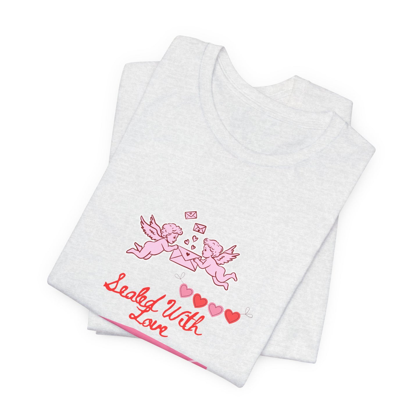 Valentine -Love Letter Tee — Pink Envelope 'Send You Love' Graphic T-Shirt