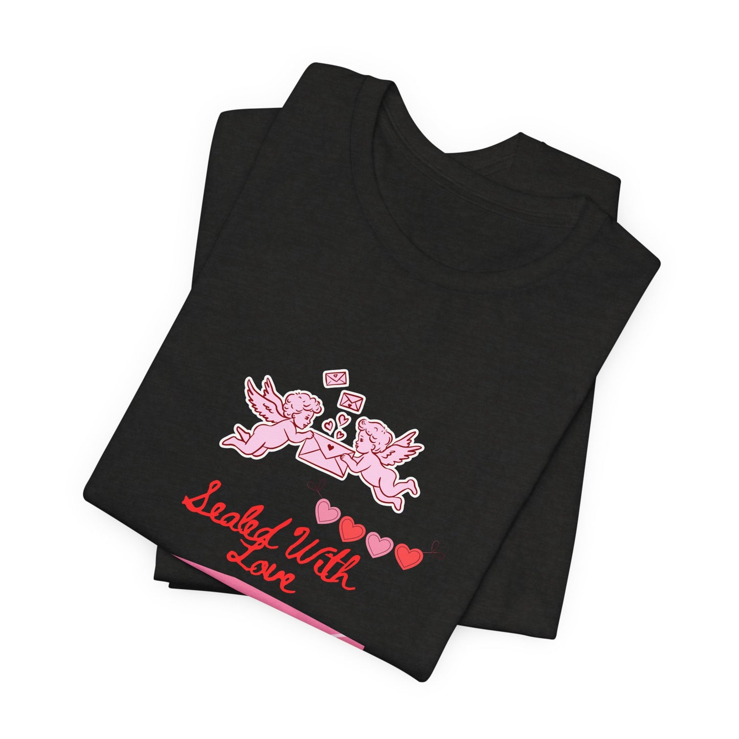 Valentine -Love Letter Tee — Pink Envelope 'Send You Love' Graphic T-Shirt