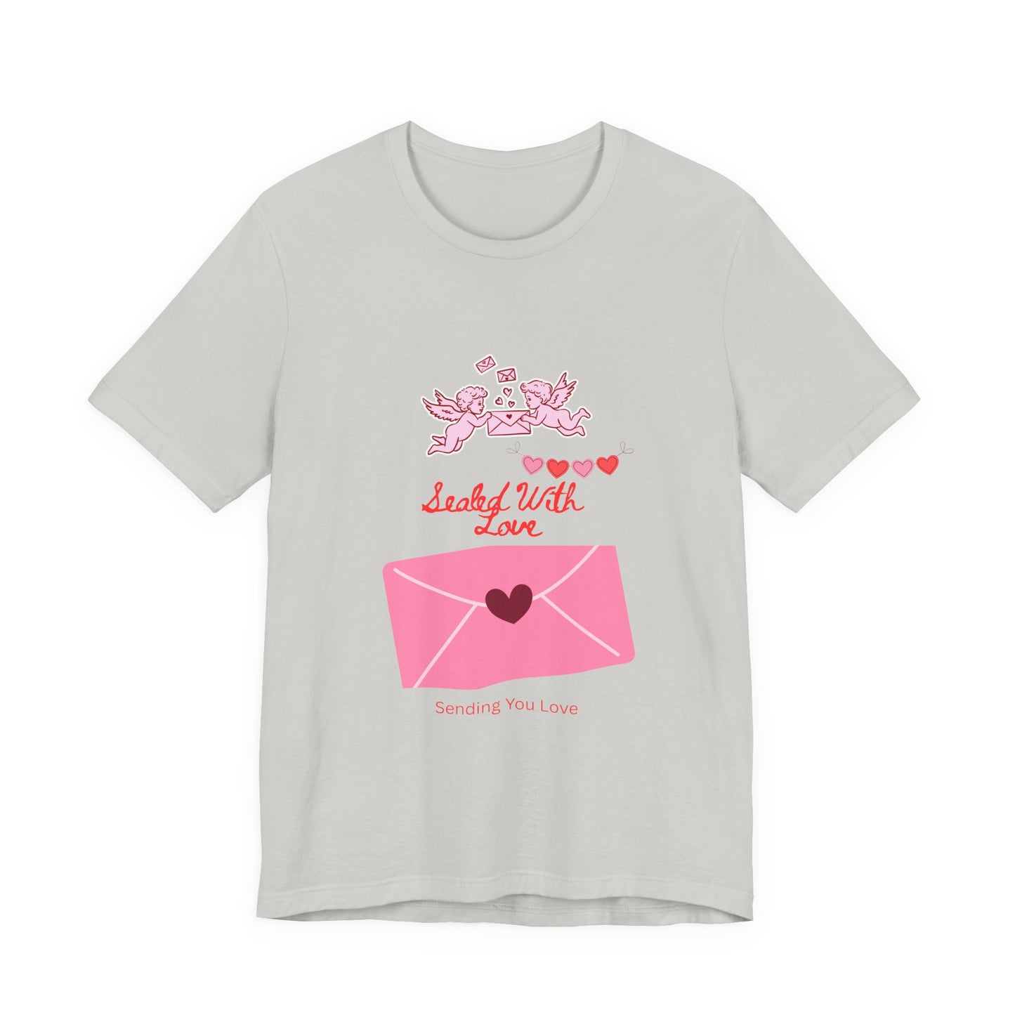 Valentine -Love Letter Tee — Pink Envelope 'Send You Love' Graphic T-Shirt