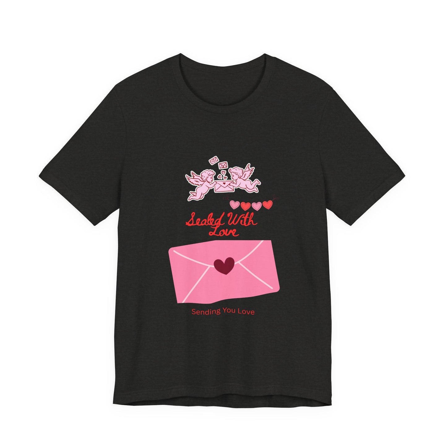 Valentine -Love Letter Tee — Pink Envelope 'Send You Love' Graphic T-Shirt