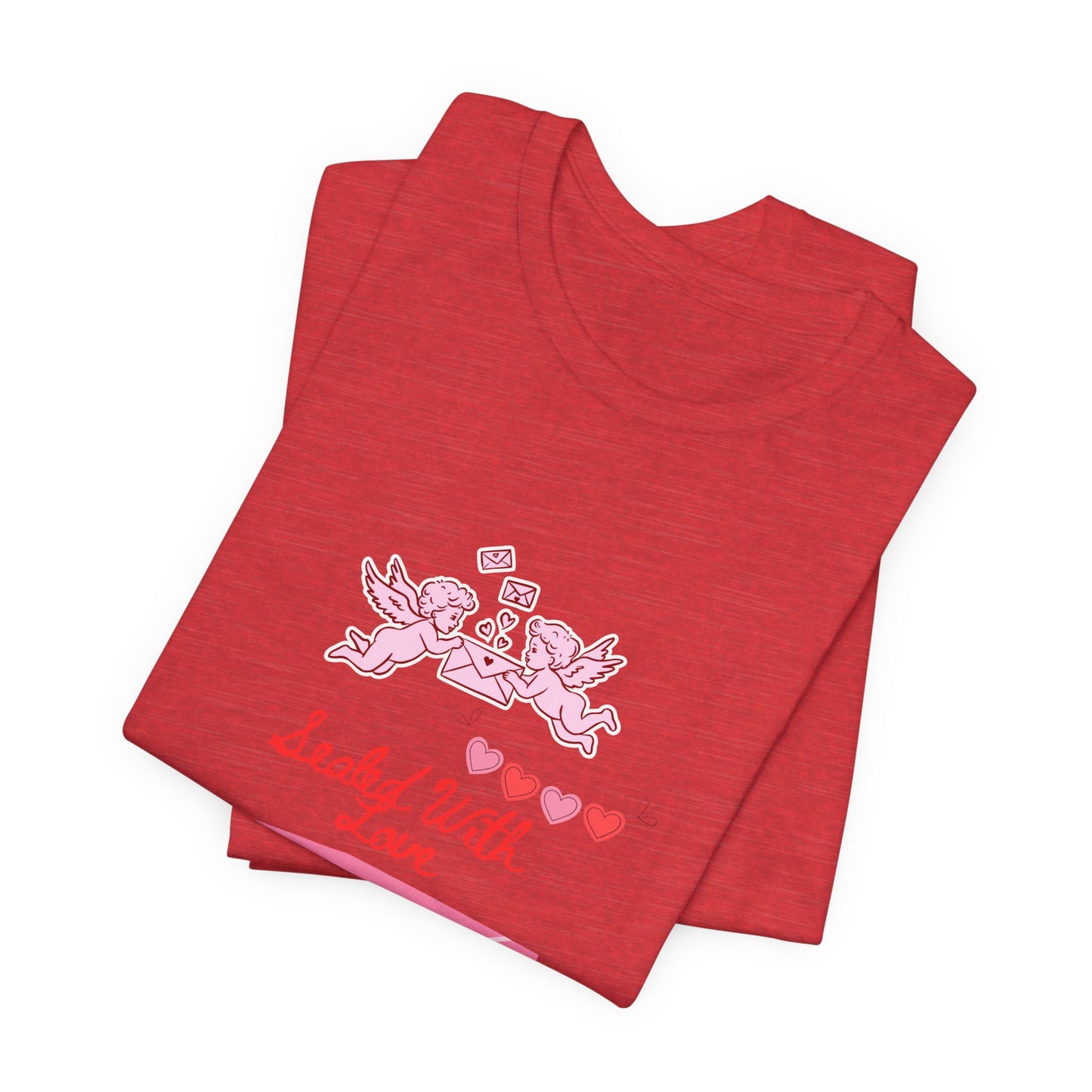 Valentine -Love Letter Tee — Pink Envelope 'Send You Love' Graphic T-Shirt