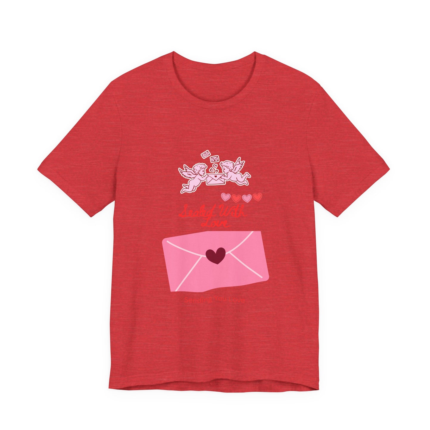 Valentine -Love Letter Tee — Pink Envelope 'Send You Love' Graphic T-Shirt