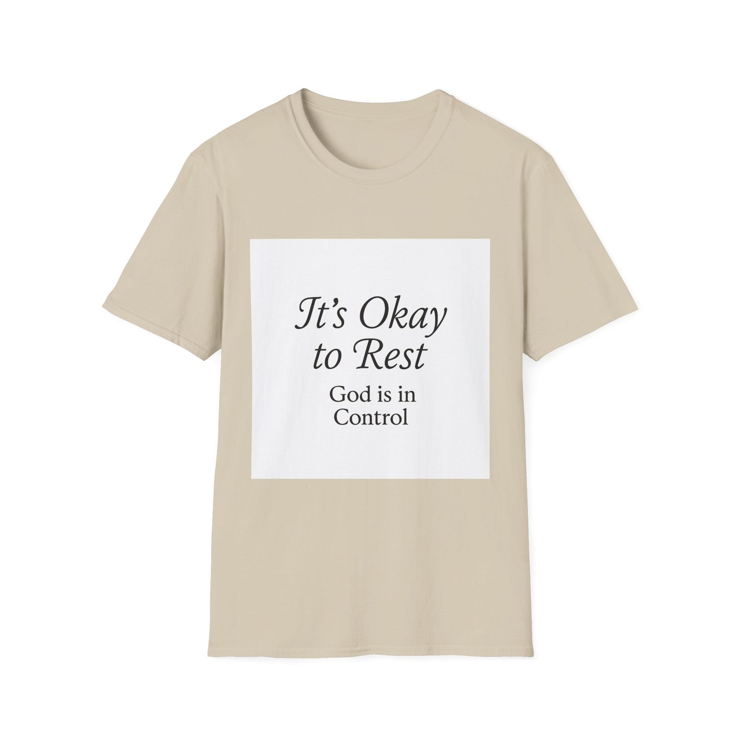 + 1 God is in Control T-Shirt, Softstyle Tee, Relaxation Wear, Mindfulness Gift, Inspirational Apparel, Spiritual Gifts