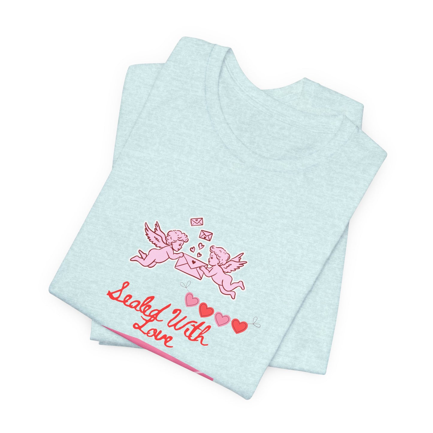 Valentine -Love Letter Tee — Pink Envelope 'Send You Love' Graphic T-Shirt