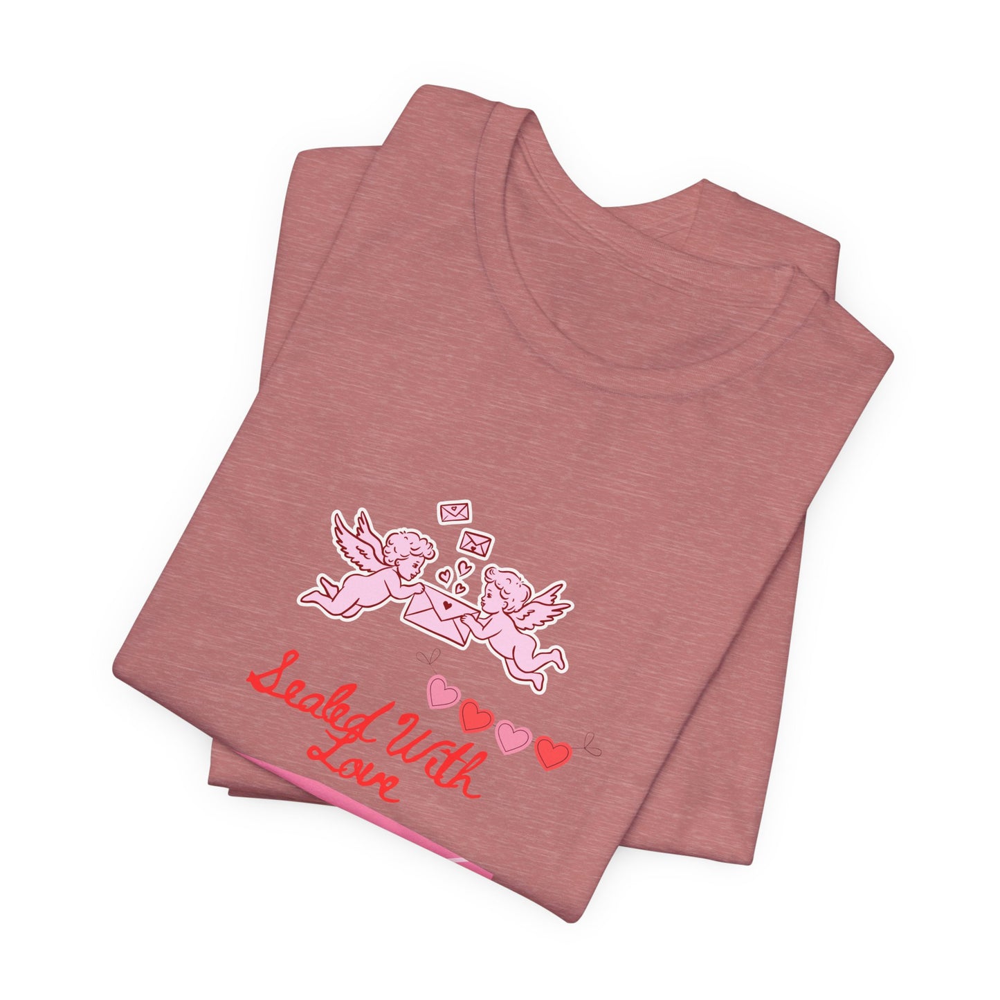 Valentine -Love Letter Tee — Pink Envelope 'Send You Love' Graphic T-Shirt