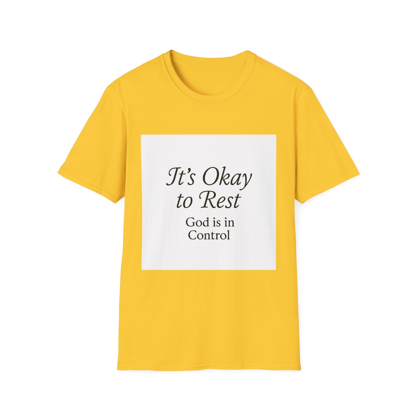 + 1 God is in Control T-Shirt, Softstyle Tee, Relaxation Wear, Mindfulness Gift, Inspirational Apparel, Spiritual Gifts