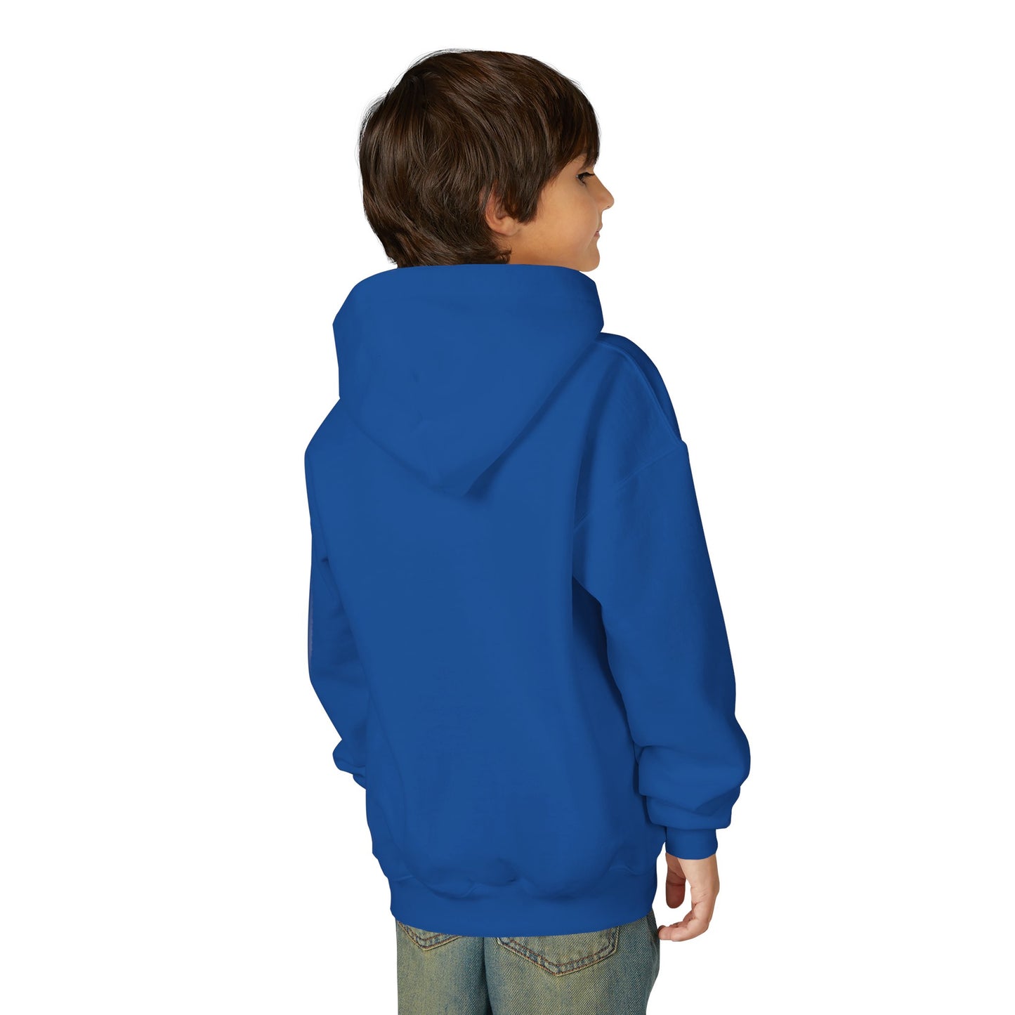 Kids Cute Cat Hoodie — Playful White Cat with Yarn Graphic