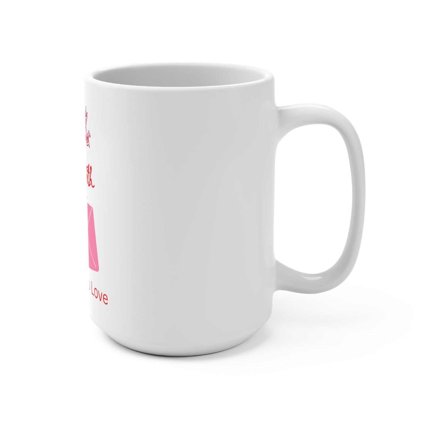 Mug — "Sealed With Love: Sending You Love" Pink Envelope Valentine Coffee Mug