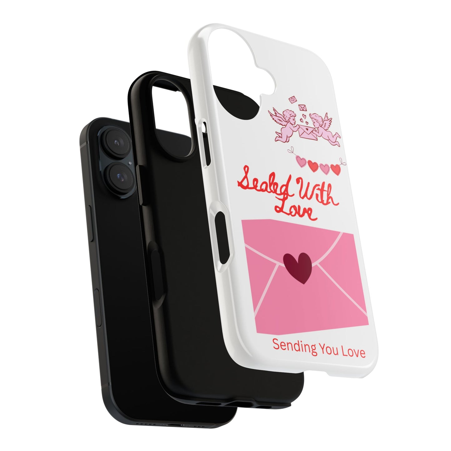 Phone Case — "Sealed With Love" Pink Valentine Envelope Design