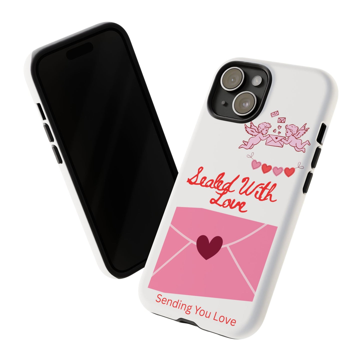 Phone Case — "Sealed With Love" Pink Valentine Envelope Design