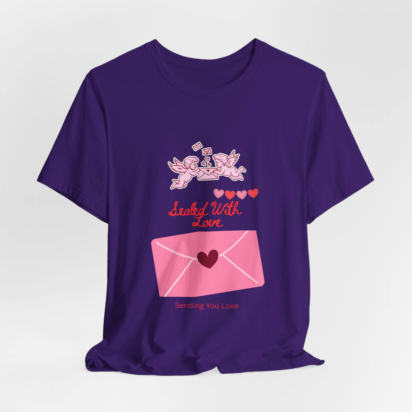 Valentine -Love Letter Tee — Pink Envelope 'Send You Love' Graphic T-Shirt