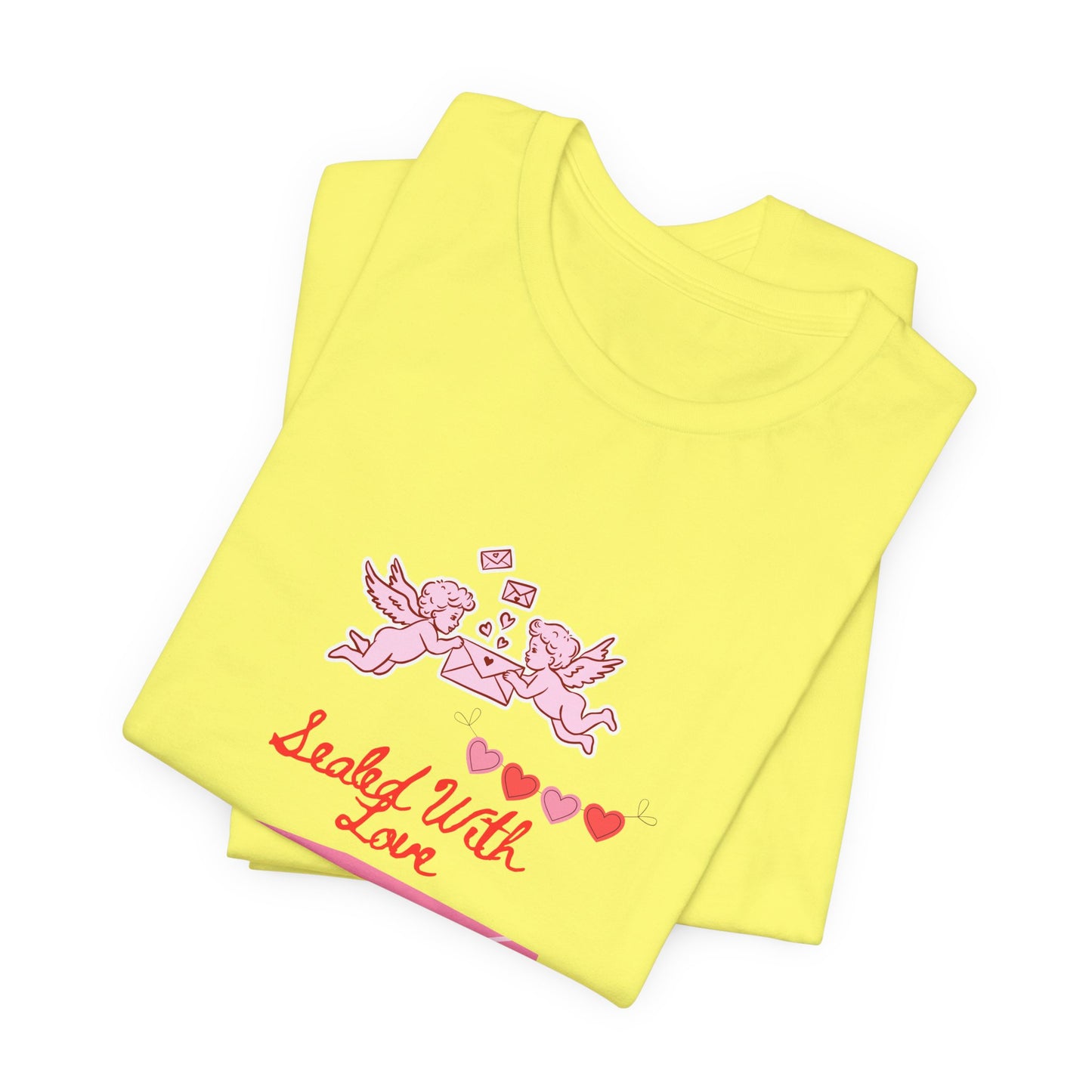 Valentine -Love Letter Tee — Pink Envelope 'Send You Love' Graphic T-Shirt
