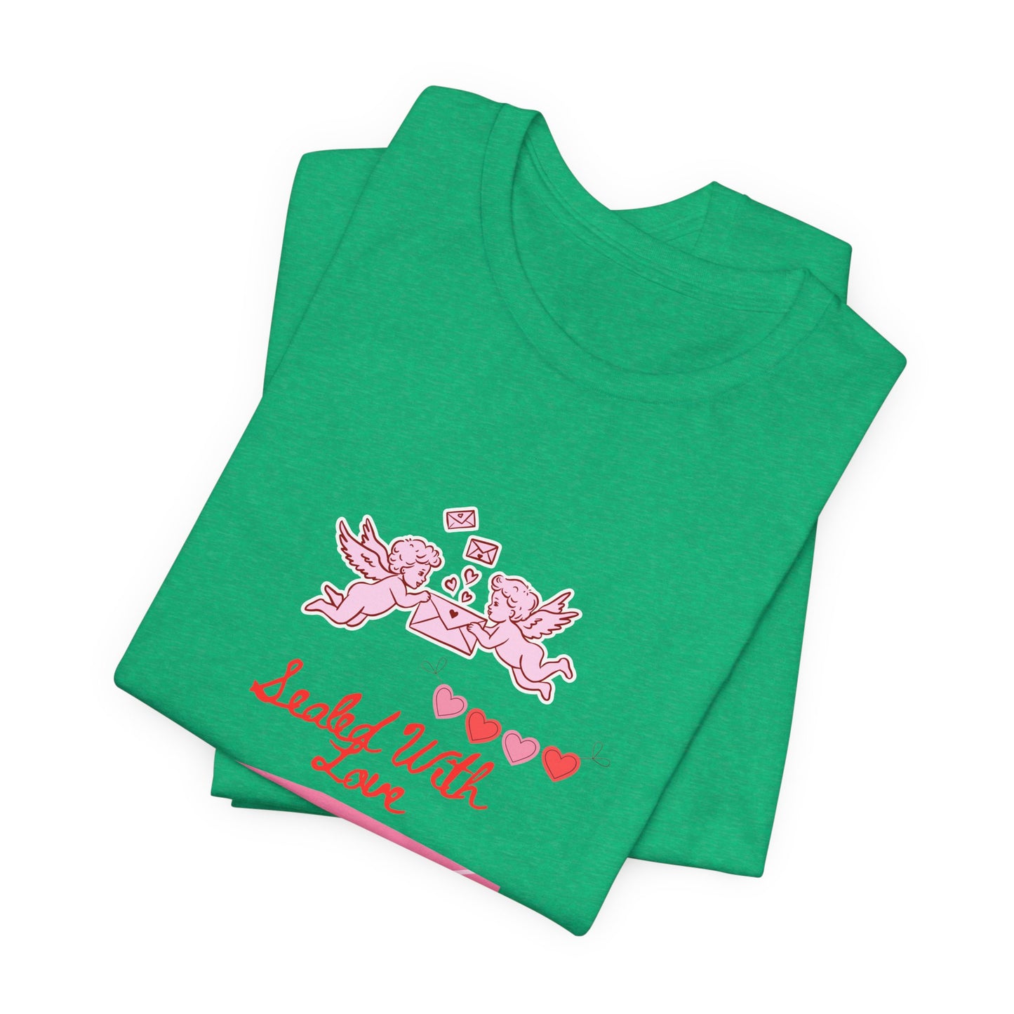 Valentine -Love Letter Tee — Pink Envelope 'Send You Love' Graphic T-Shirt