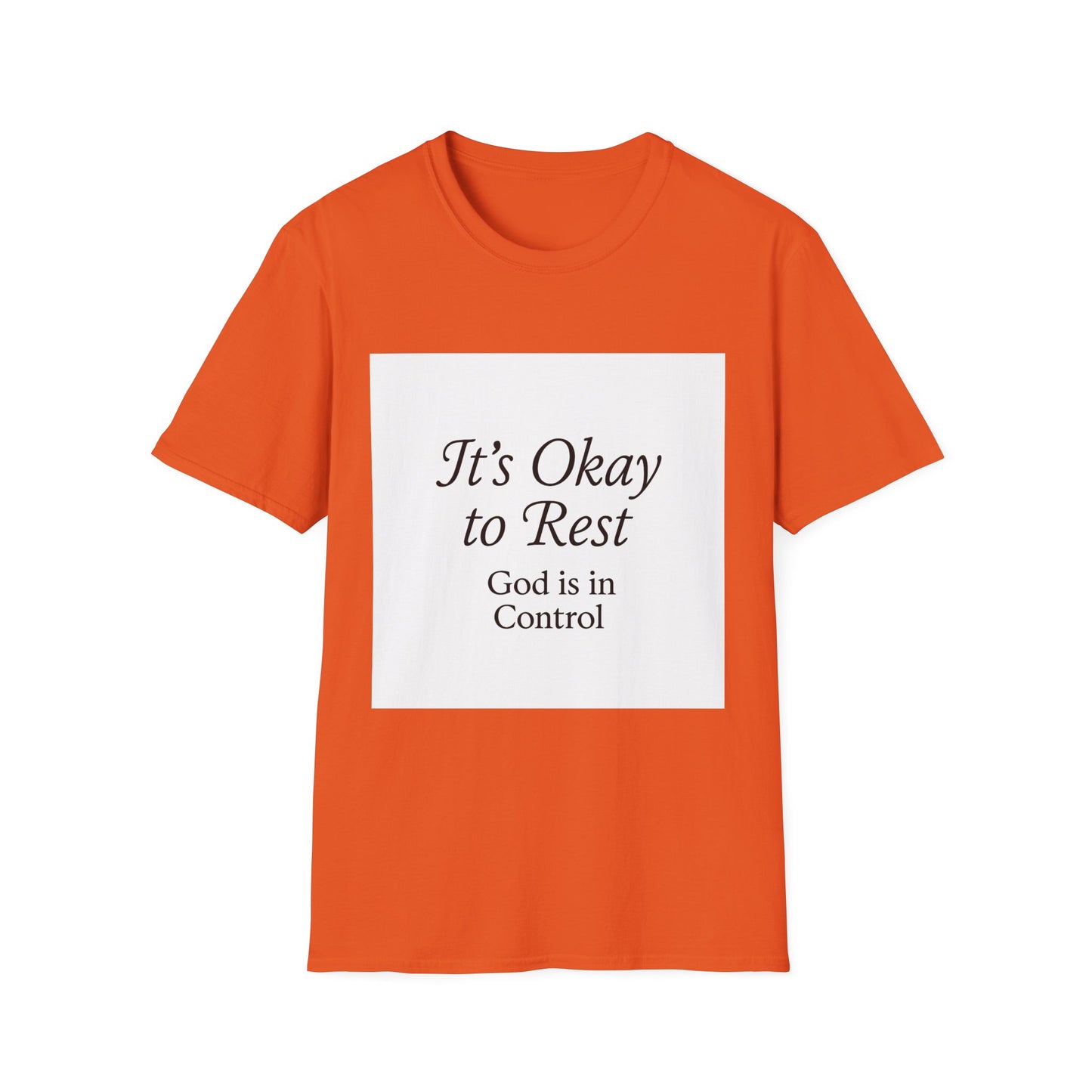 + 1 God is in Control T-Shirt, Softstyle Tee, Relaxation Wear, Mindfulness Gift, Inspirational Apparel, Spiritual Gifts