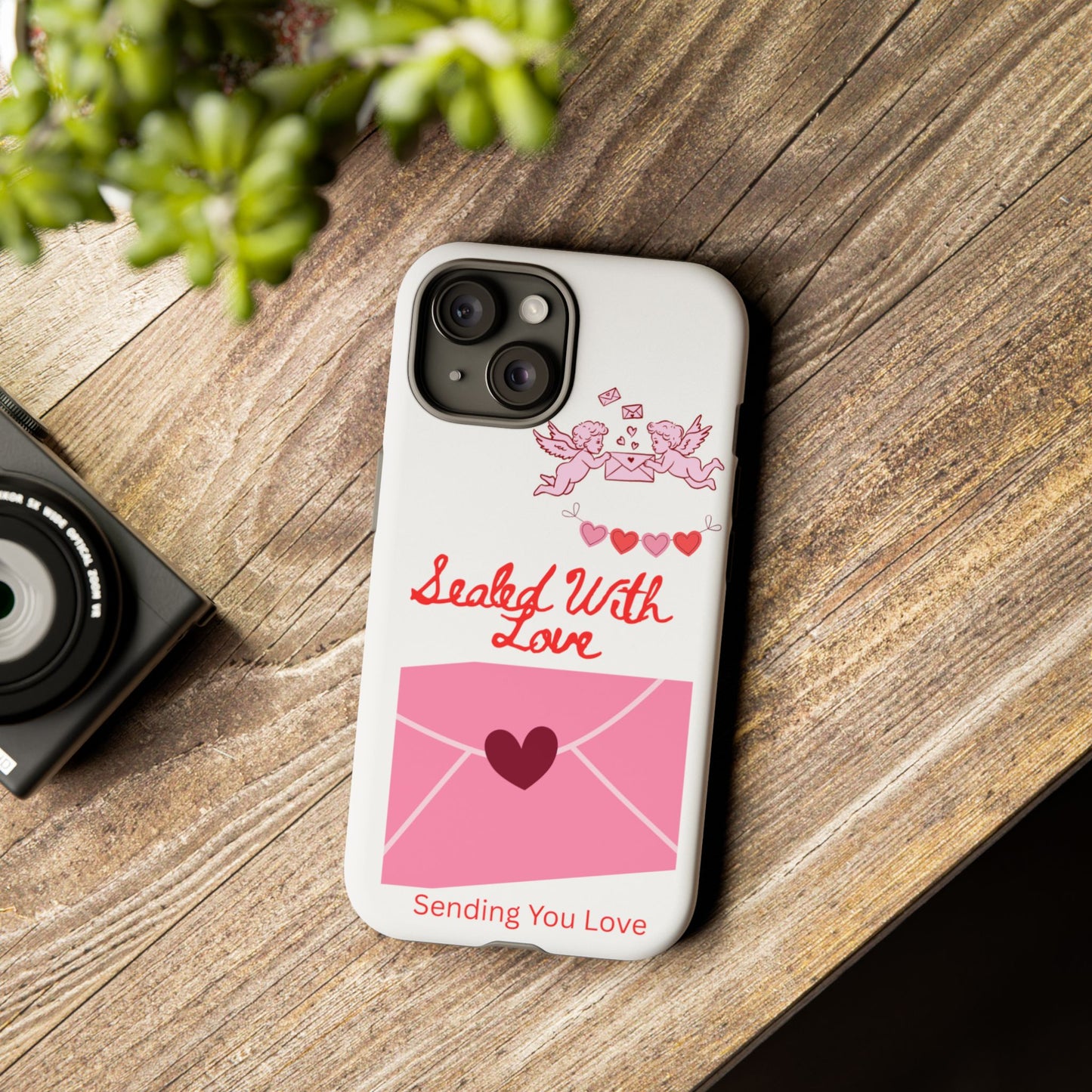 Phone Case — "Sealed With Love" Pink Valentine Envelope Design