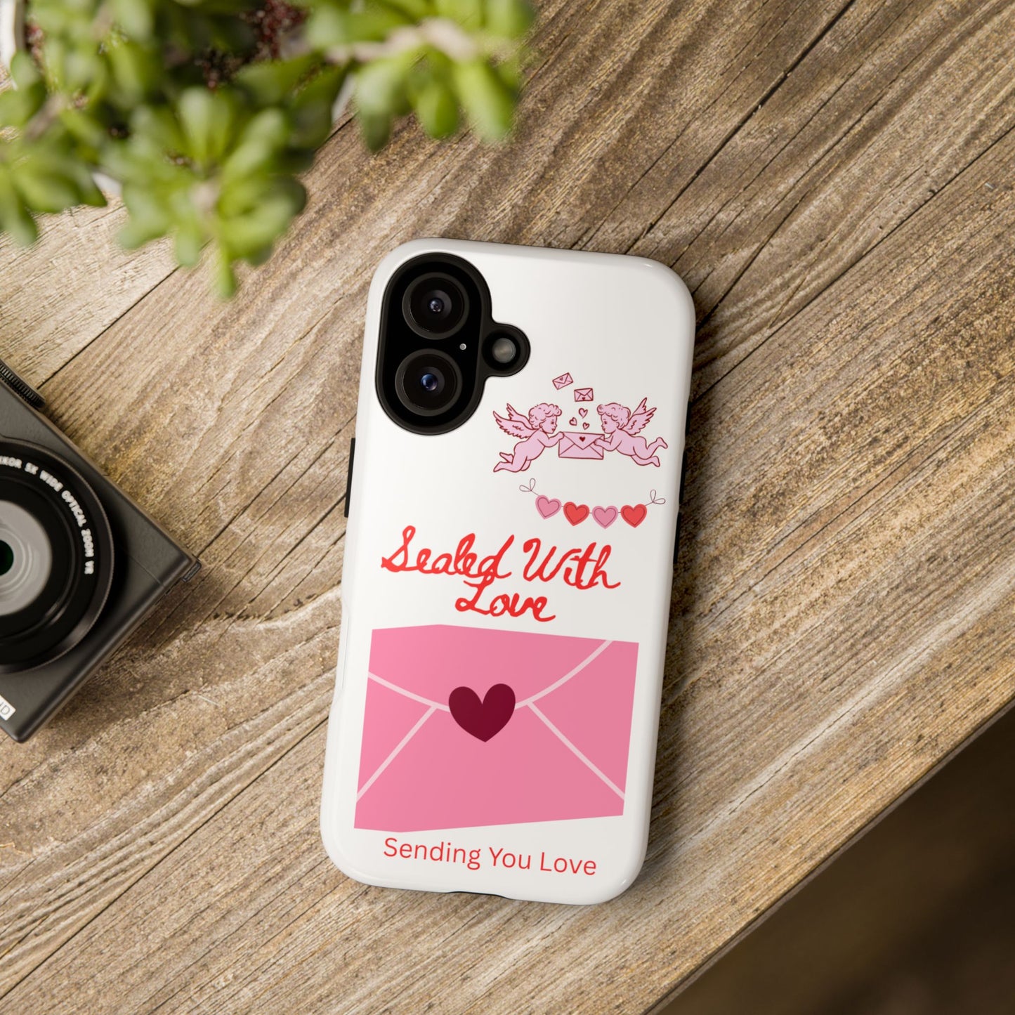 Phone Case — "Sealed With Love" Pink Valentine Envelope Design