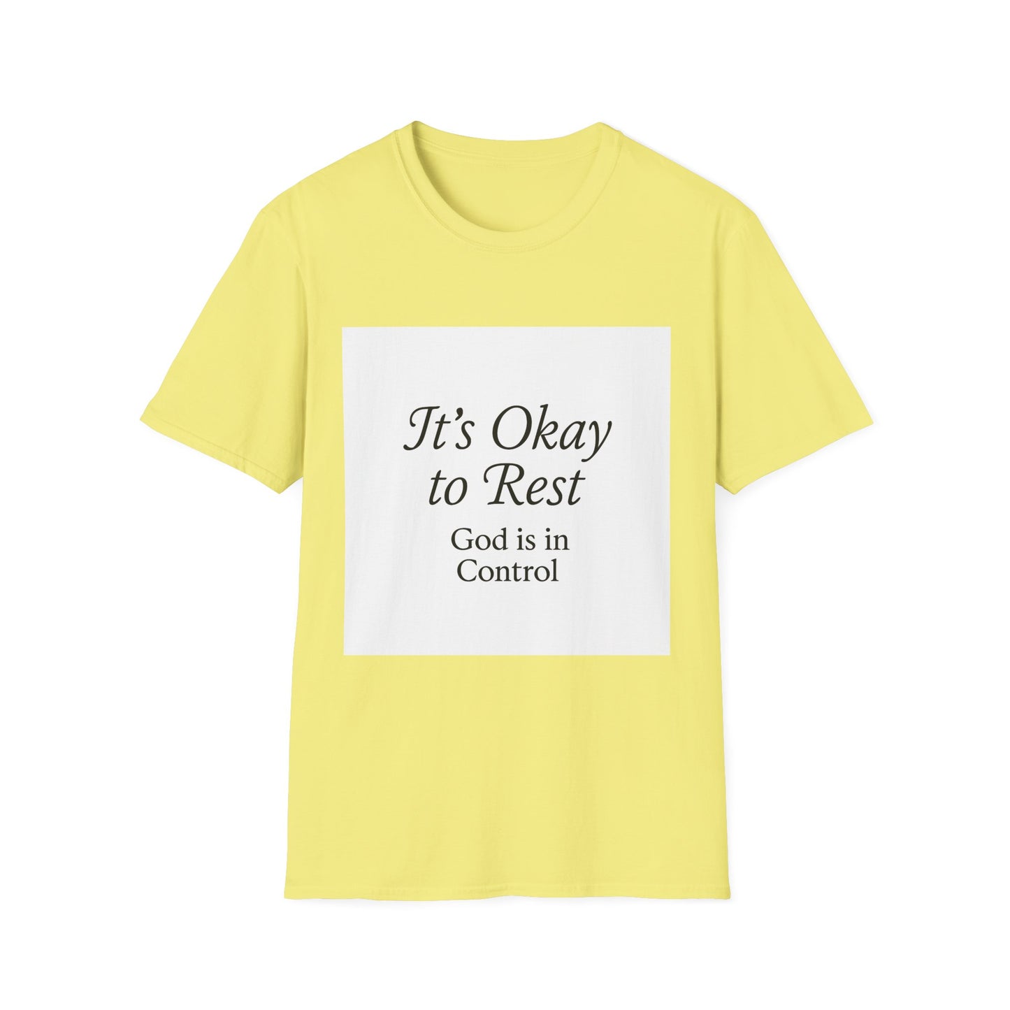 + 1 God is in Control T-Shirt, Softstyle Tee, Relaxation Wear, Mindfulness Gift, Inspirational Apparel, Spiritual Gifts