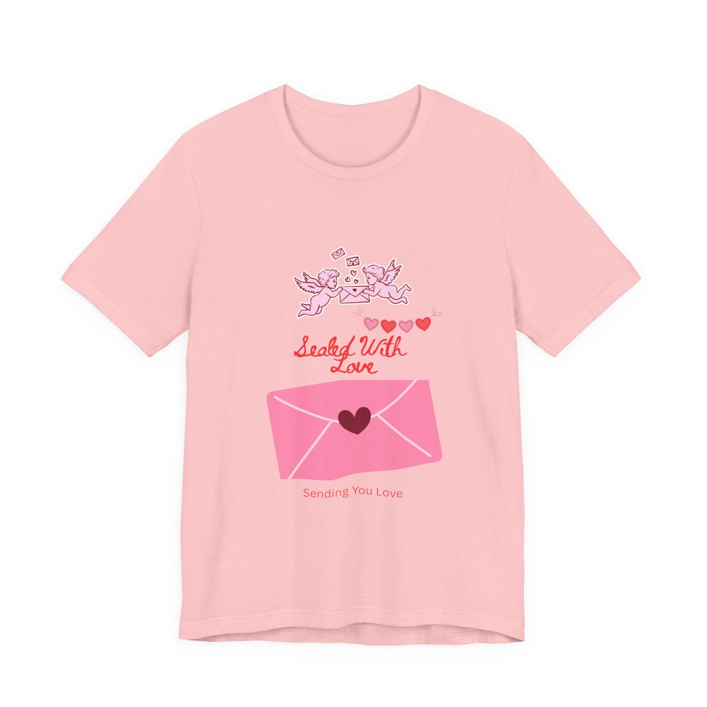 Valentine -Love Letter Tee — Pink Envelope 'Send You Love' Graphic T-Shirt